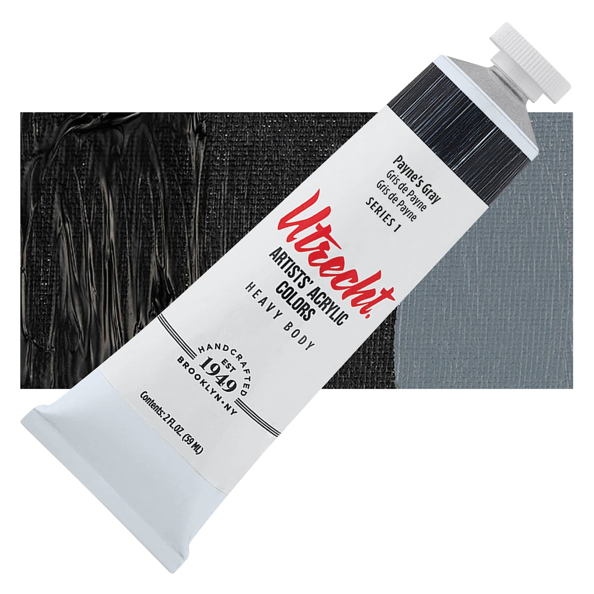Utrecht Artists' Acrylic Paint - Payne's Gray, 2 oz tube and swatch