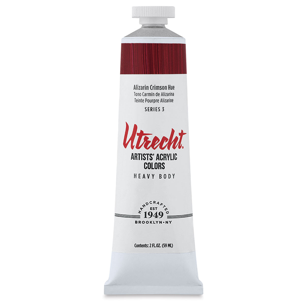 Utrecht Artists' Acrylic Paint - Alizarin Crimson Hue, 2 oz Tube.