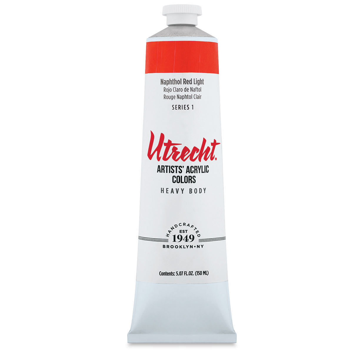 Utrecht Artists' Acrylic Paint - Naphthol Red Light, 5 oz tube