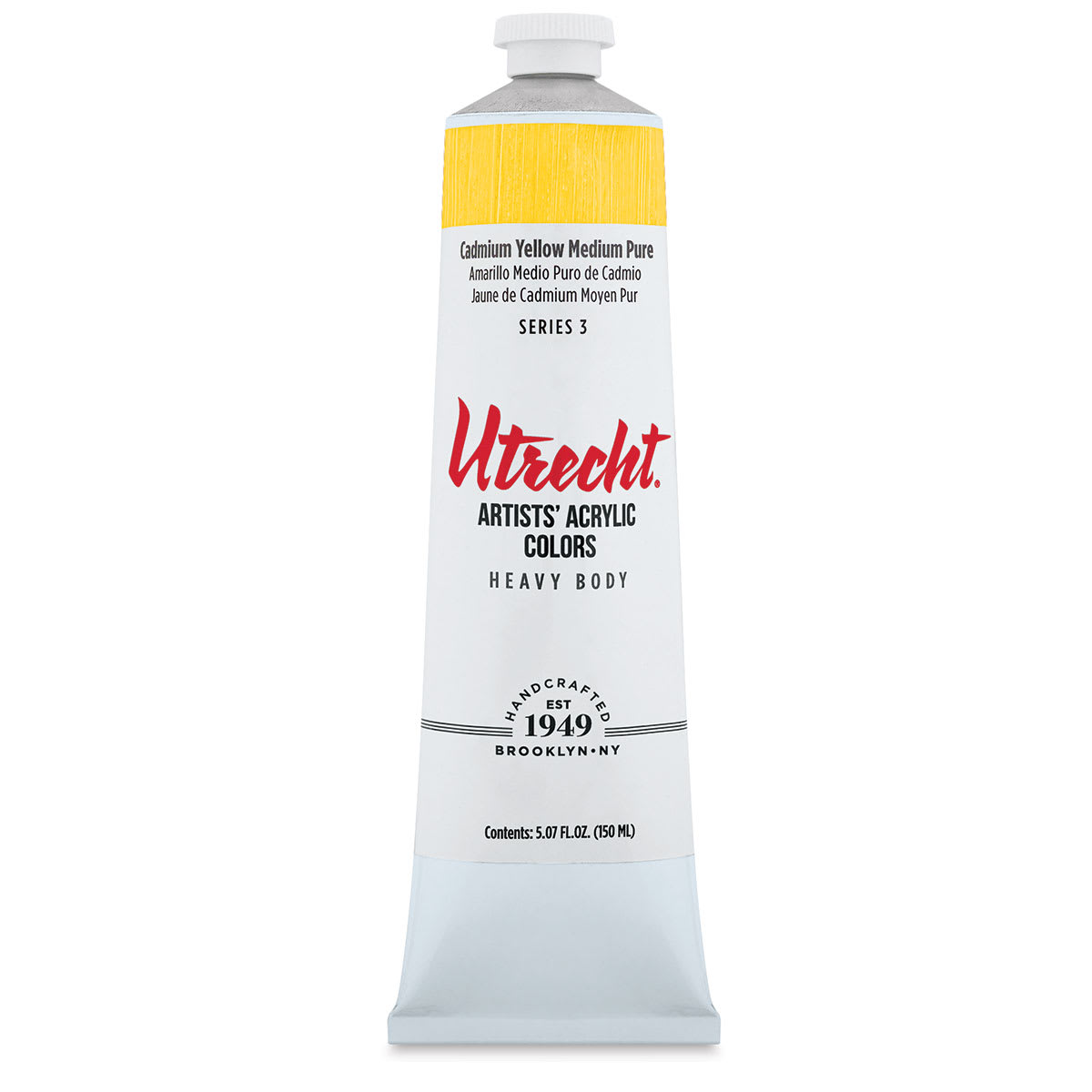 Utrecht Artists' Acrylic Paint - Cadmium Yellow Medium, 5 oz tube