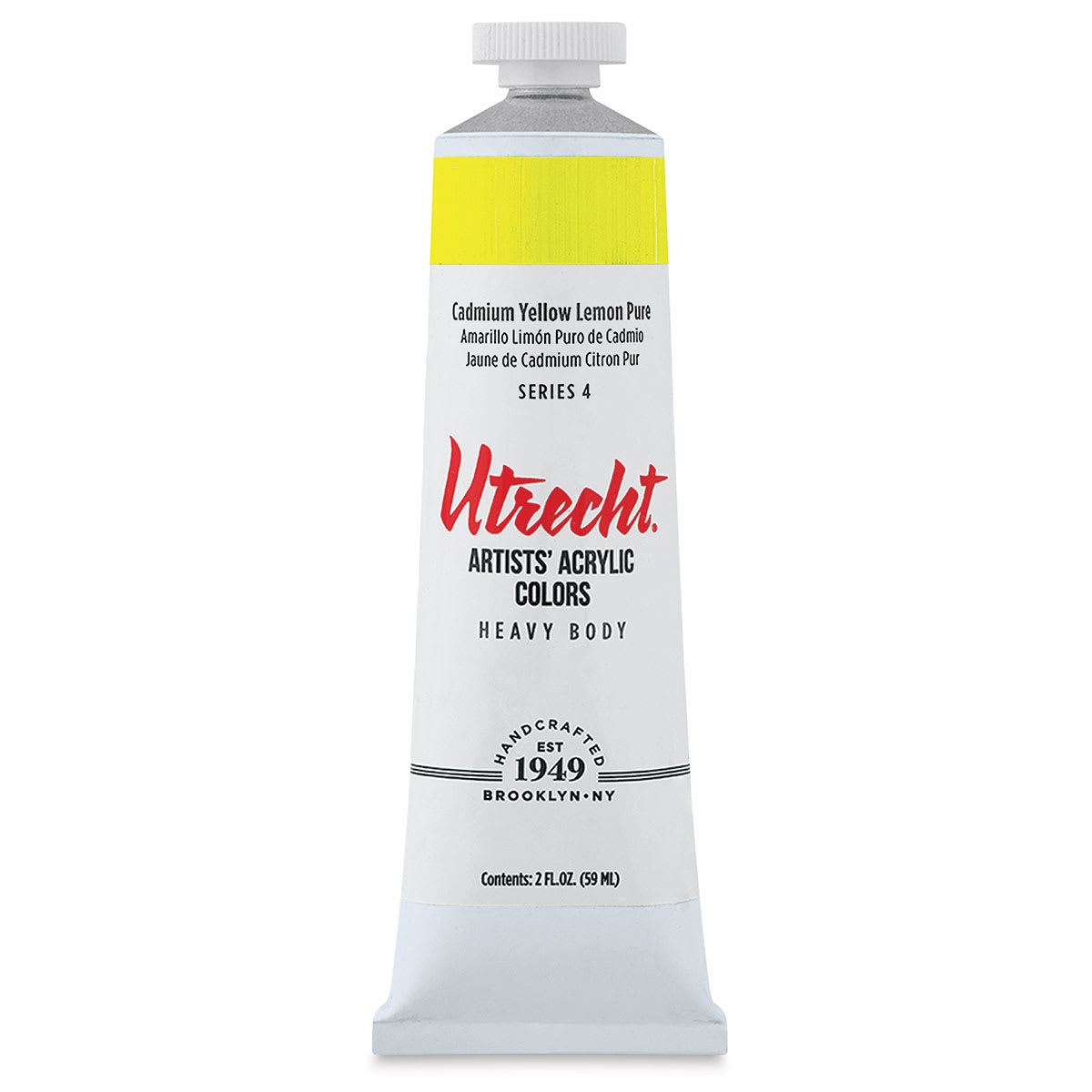 Utrecht Artists' Acrylic Paint - Cadmium Yellow Lemon, 2 oz tube