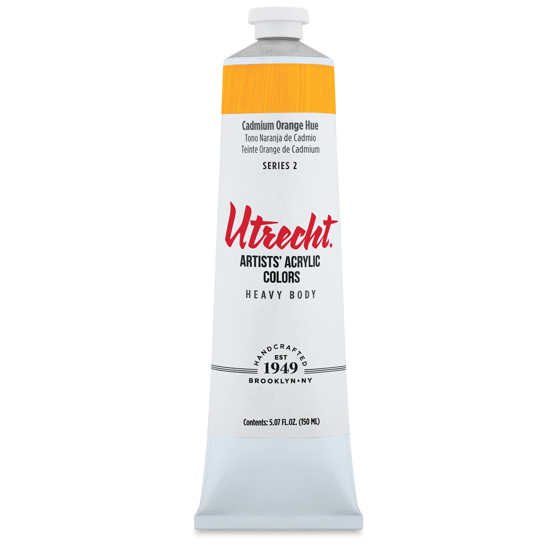 Utrecht Artists' Acrylic Paint - Cadmium Orange Hue, 5 oz tube