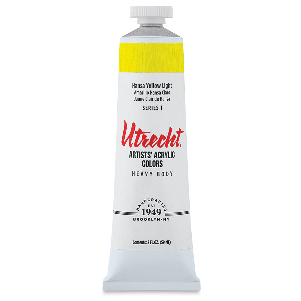 Utrecht Artists' Acrylic Paint - Hansa Yellow Light, 2 oz tube