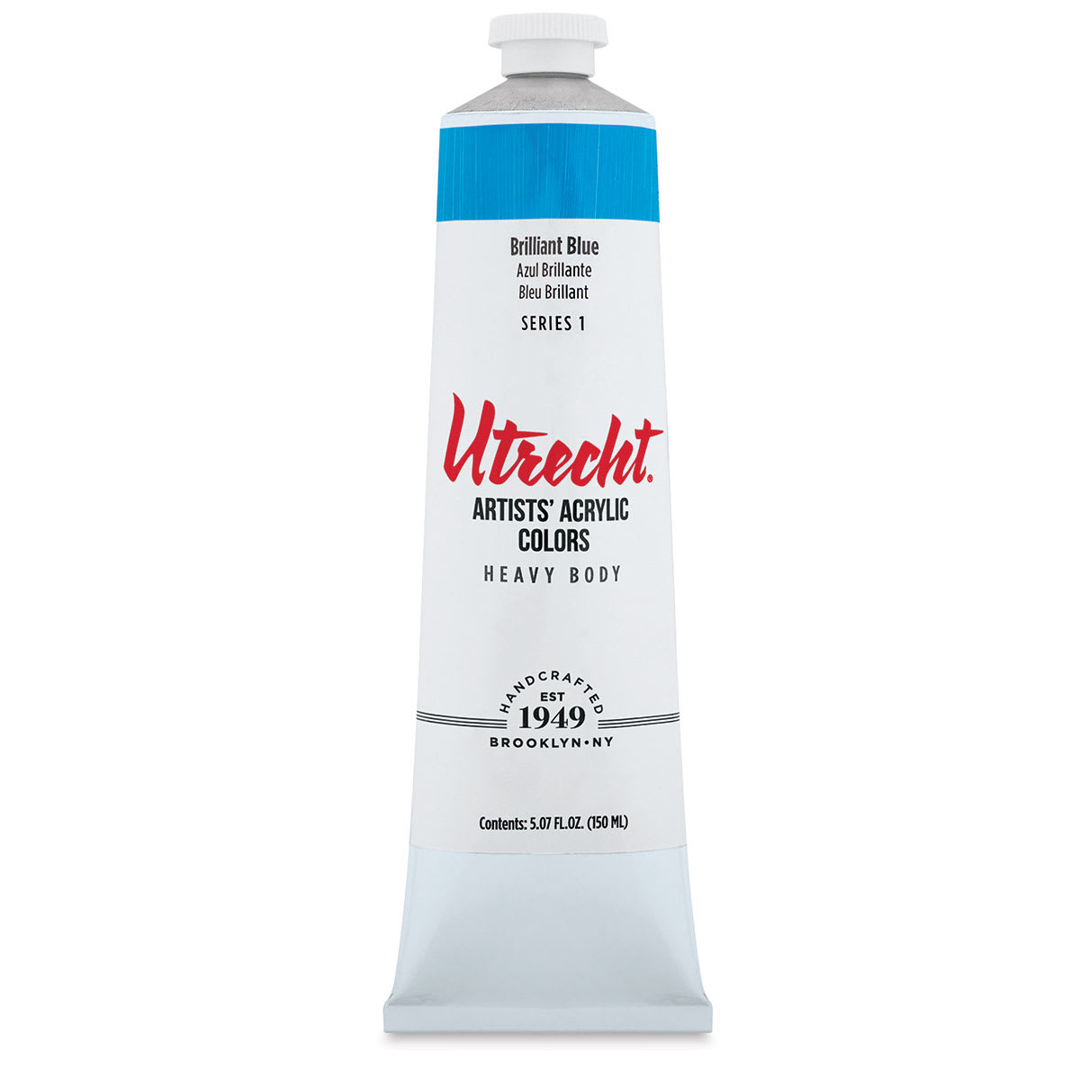 Utrecht Artists' Acrylic Paint - Brilliant Blue, 5 oz tube