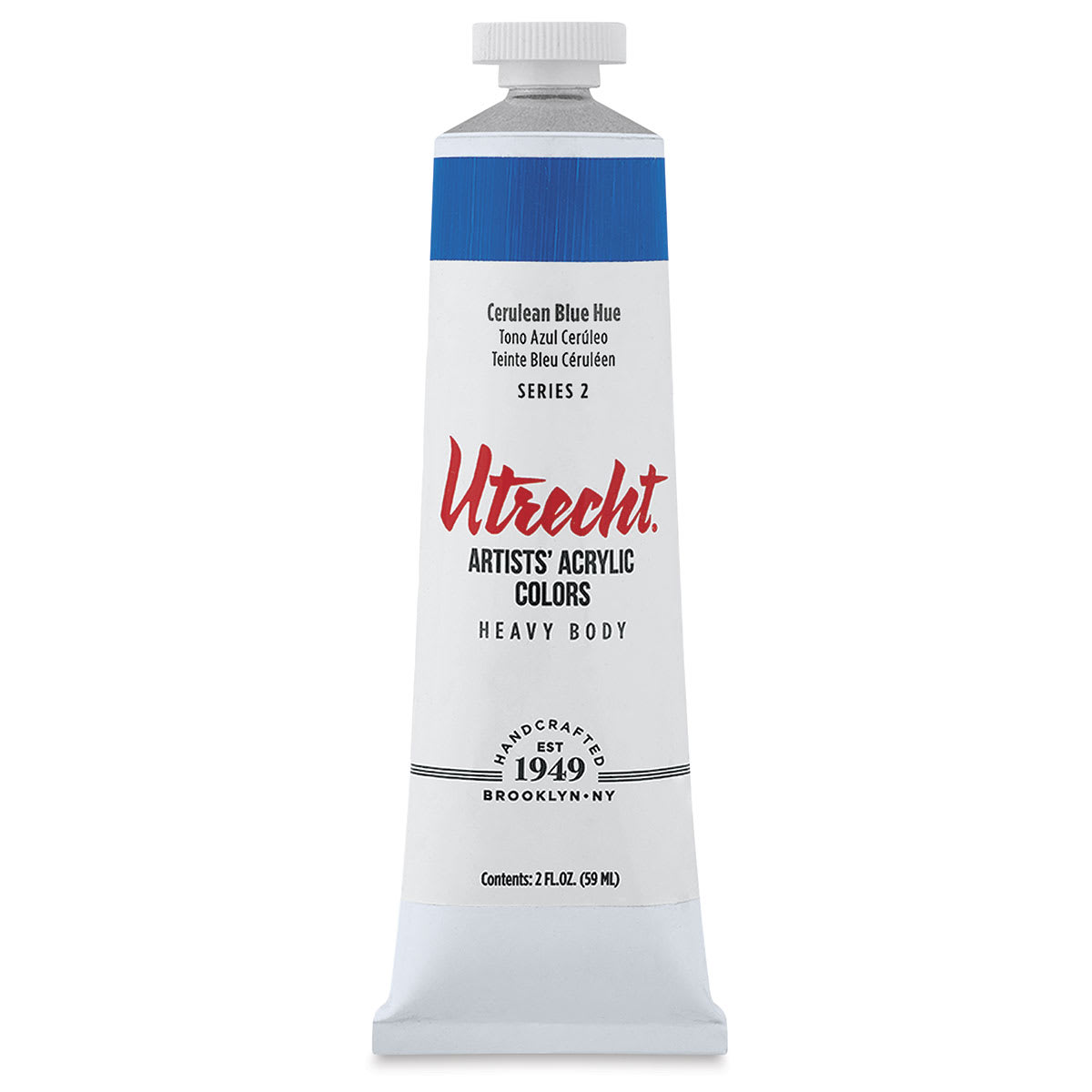 Utrecht Artists' Acrylic Paint - Cerulean Blue Hue, 2 oz tube