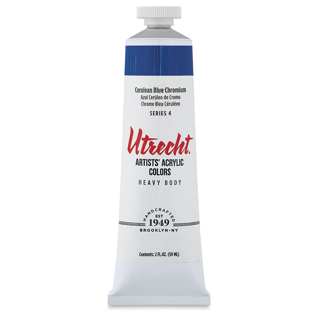 Utrecht Artists' Acrylic Paint - Cerulean Blue Chromium, 2 oz tube