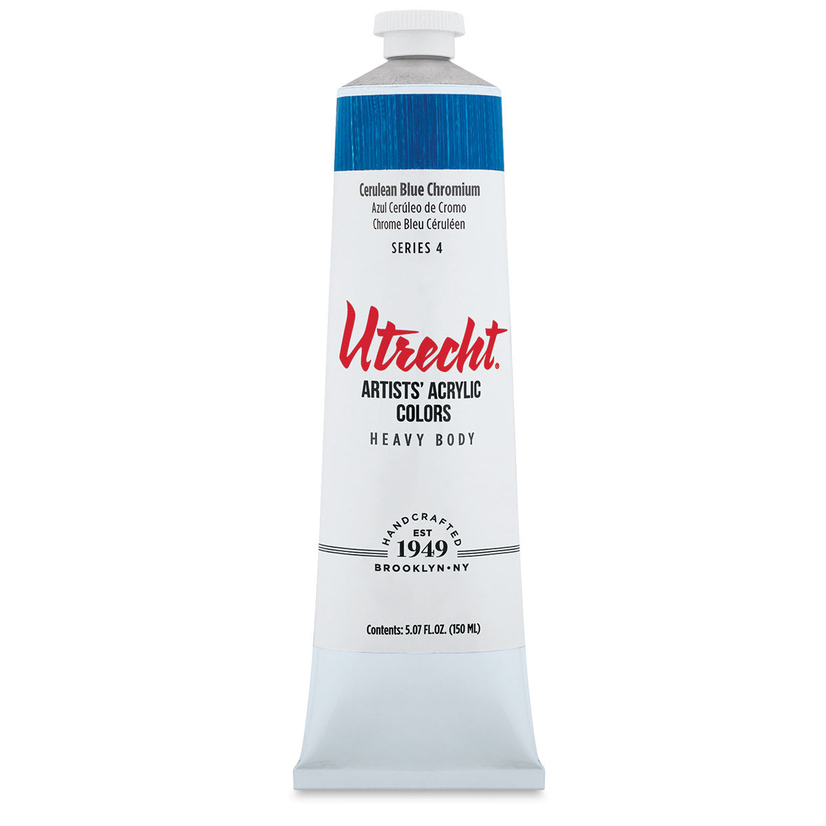 Utrecht Artists' Acrylic Paint - Cerulean Blue Chromium, 5 oz tube