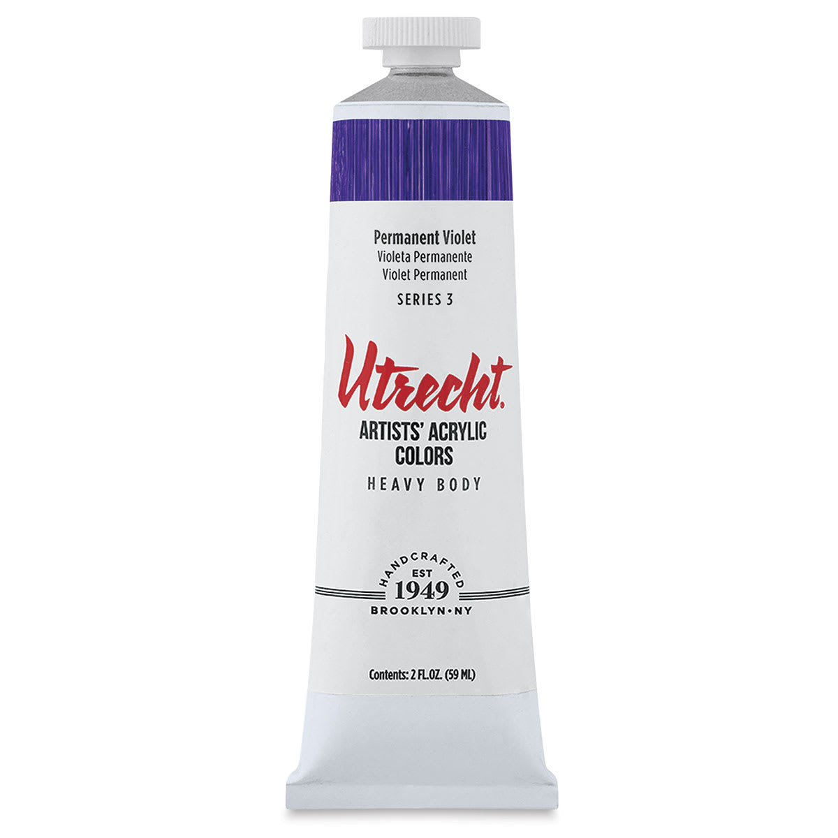Utrecht Artists' Acrylic Paint - Permanent Violet, 2 oz tube