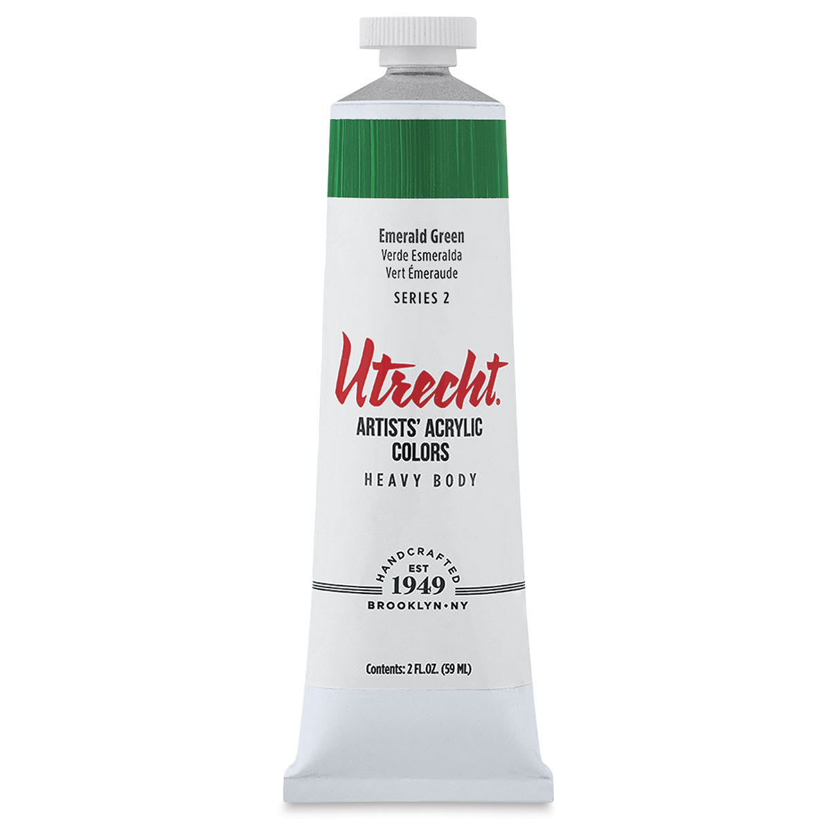 Utrecht Artists' Acrylic Paint - Emerald Green, 2 oz tube