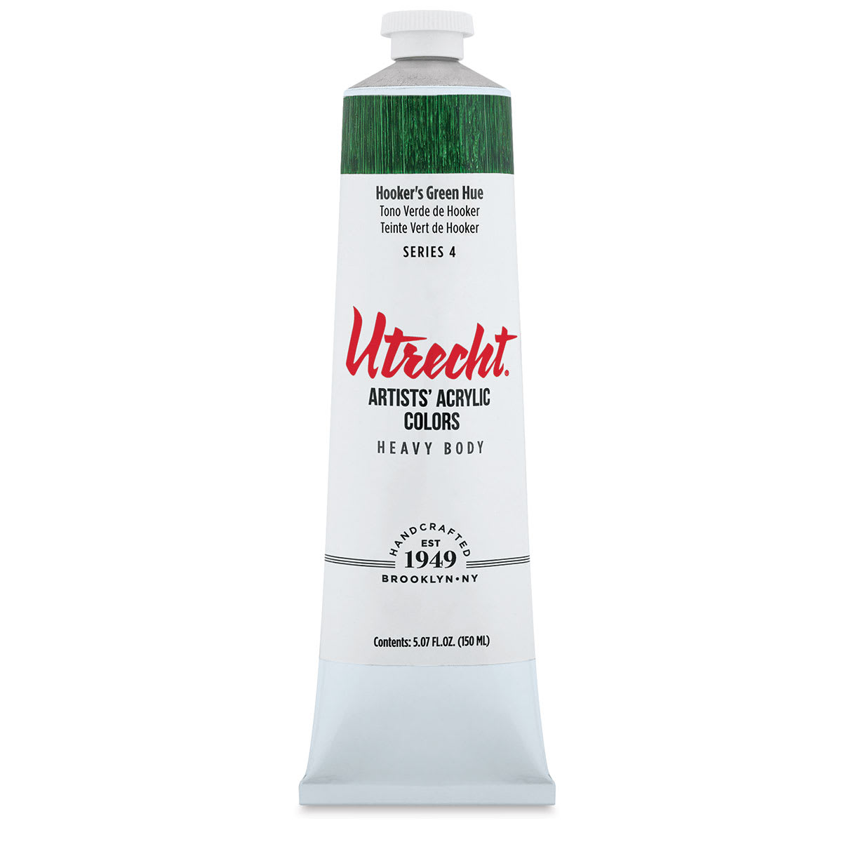 Utrecht Artists' Acrylic Paint - Hooker's Green Hue, 5 oz tube
