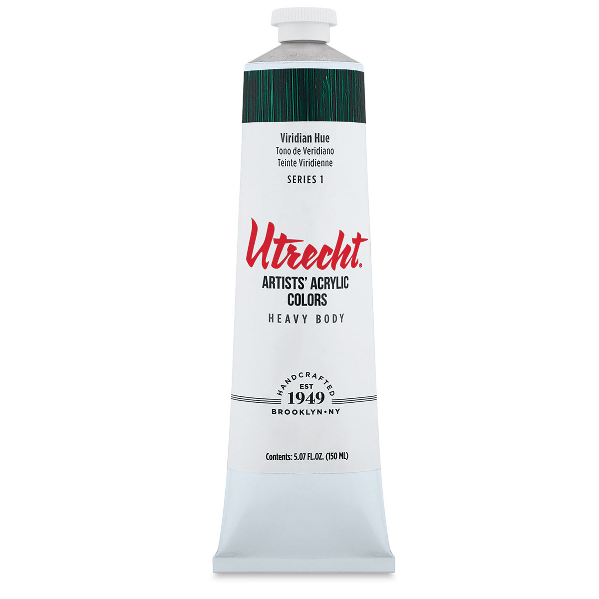 Utrecht Artists' Acrylic Paint - Viridian Hue, 5 oz tube