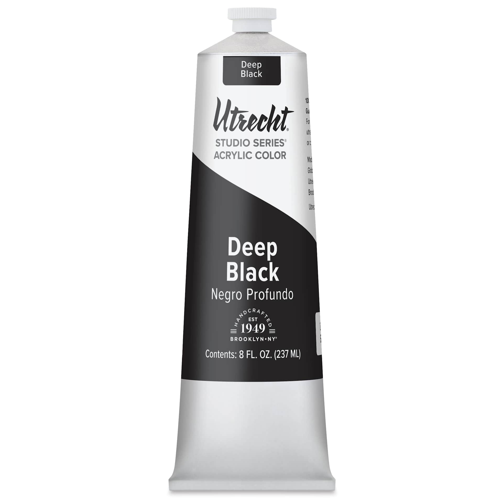 Utrecht Studio Series Acrylic Paint - Deep Black, 237 ml tube