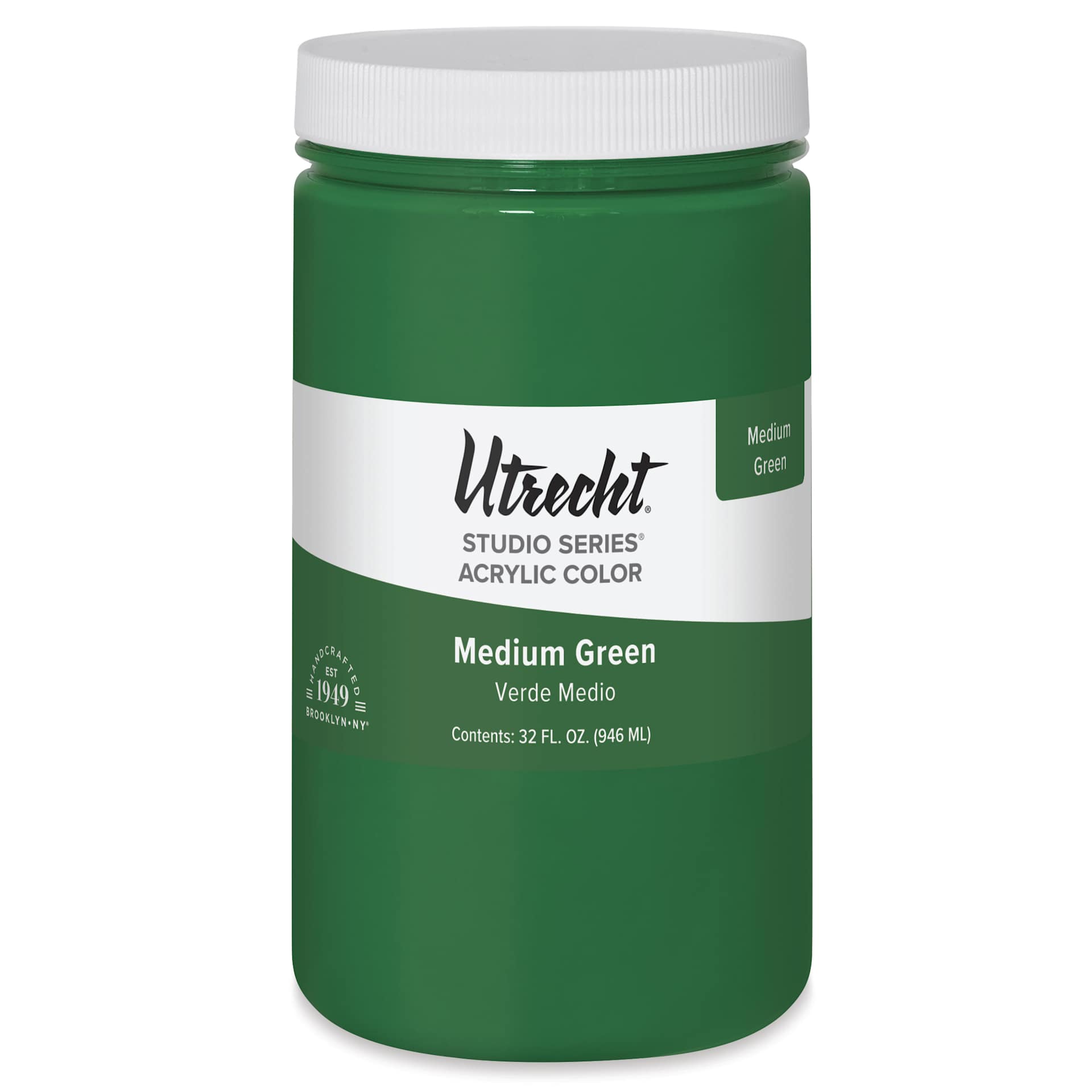 Utrecht Studio Series Acrylic Paint - Medium Green, Quart