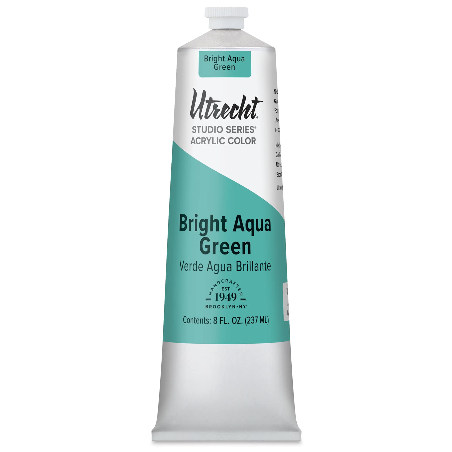 Utrecht Studio Series Acrylic Paint - Bright Aqua Green, 237 ml tube