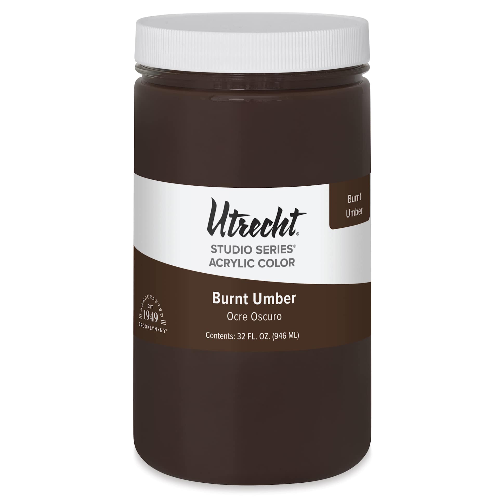 Utrecht Studio Series Acrylic Paint - Burnt Umber, Quart