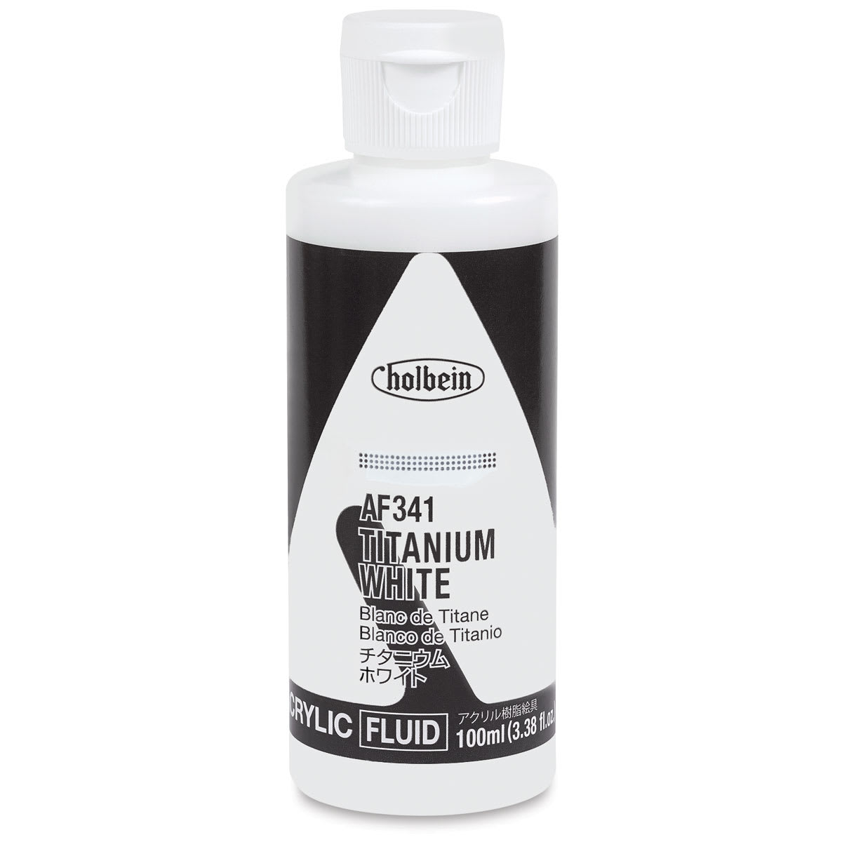 Holbein Fluid Acrylics - Front of 100 ml Titanium White Bottle Holbein Fluid Acrylics - Front of 100 ml Titanium White Bottle