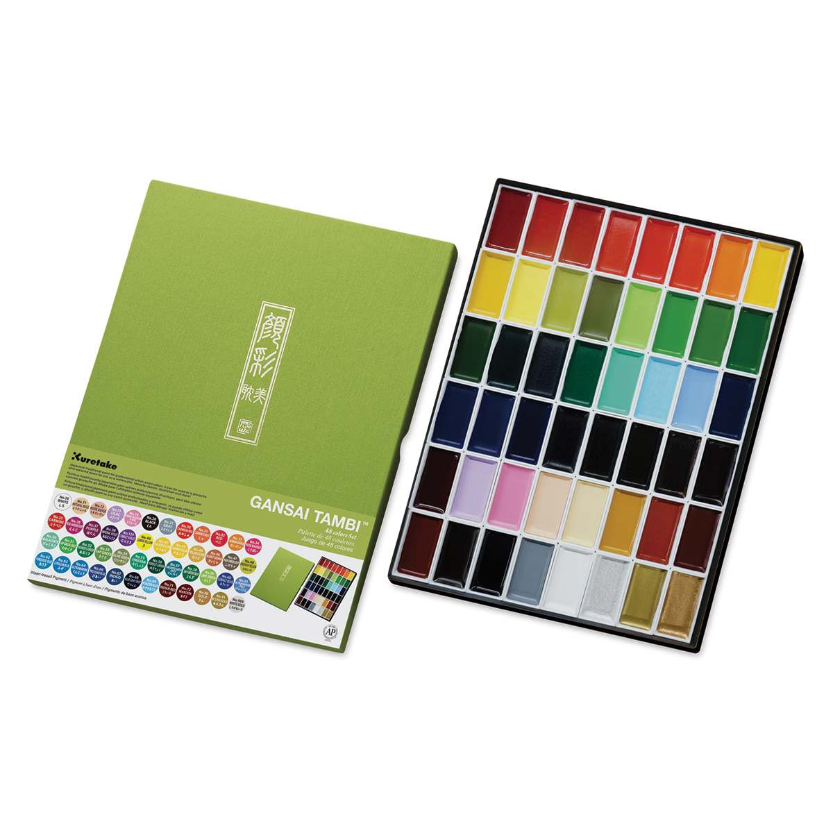 Kuretake Gansai Tambi Watercolor Paint Pan - Set of 48, Assorted Colors. Package open. Kuretake Gansai Tambi Watercolor Paint Pan - Set of 48, Assorted Colors. Package open.