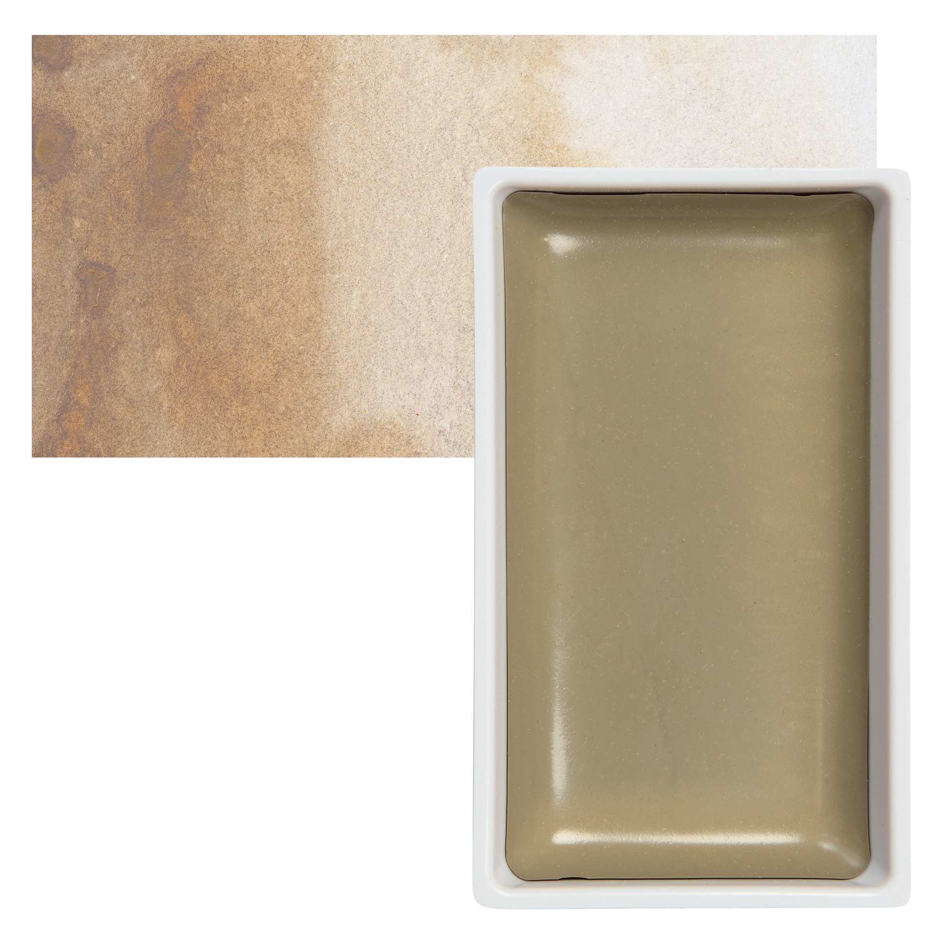 Kuretake Gansai Tambi Watercolor Pan - Beige Gray pan and swatch