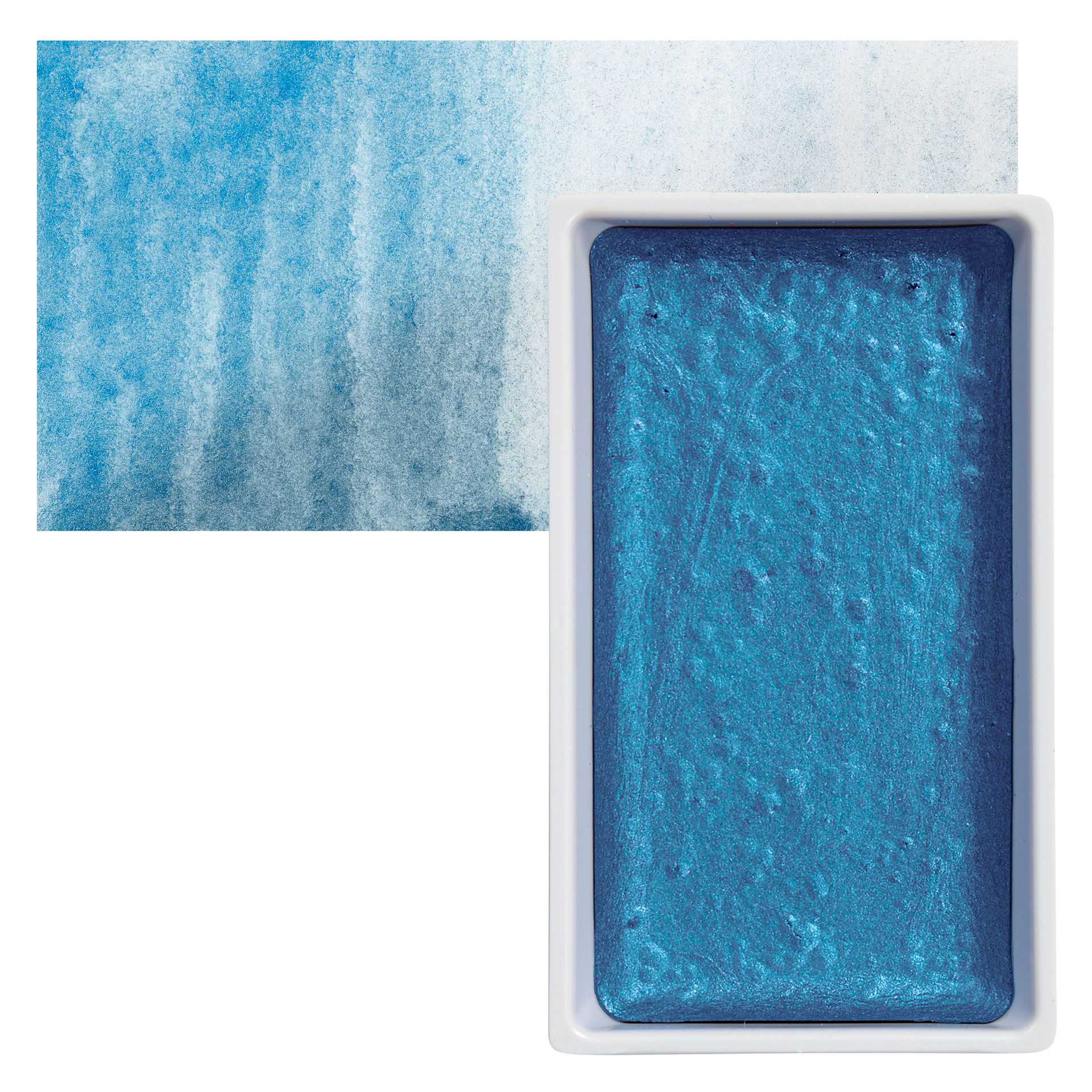 Kuretake Gansai Tambi Watercolor Pan - Gem Blue pan and swatch