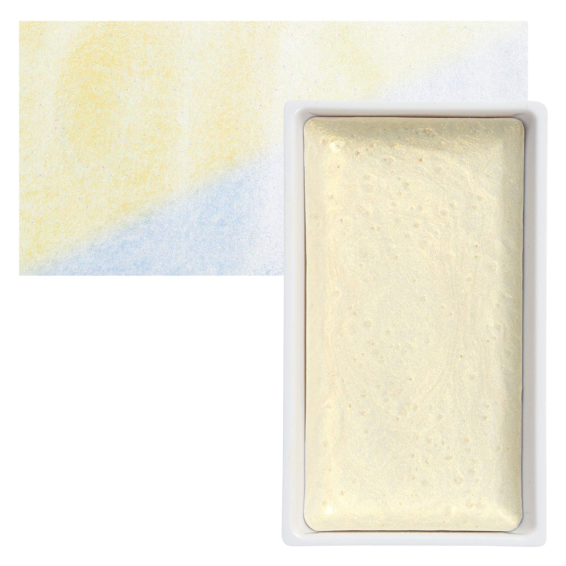 Kuretake Gansai Tambi Watercolor Pan - Opal Gold pan and swatch
