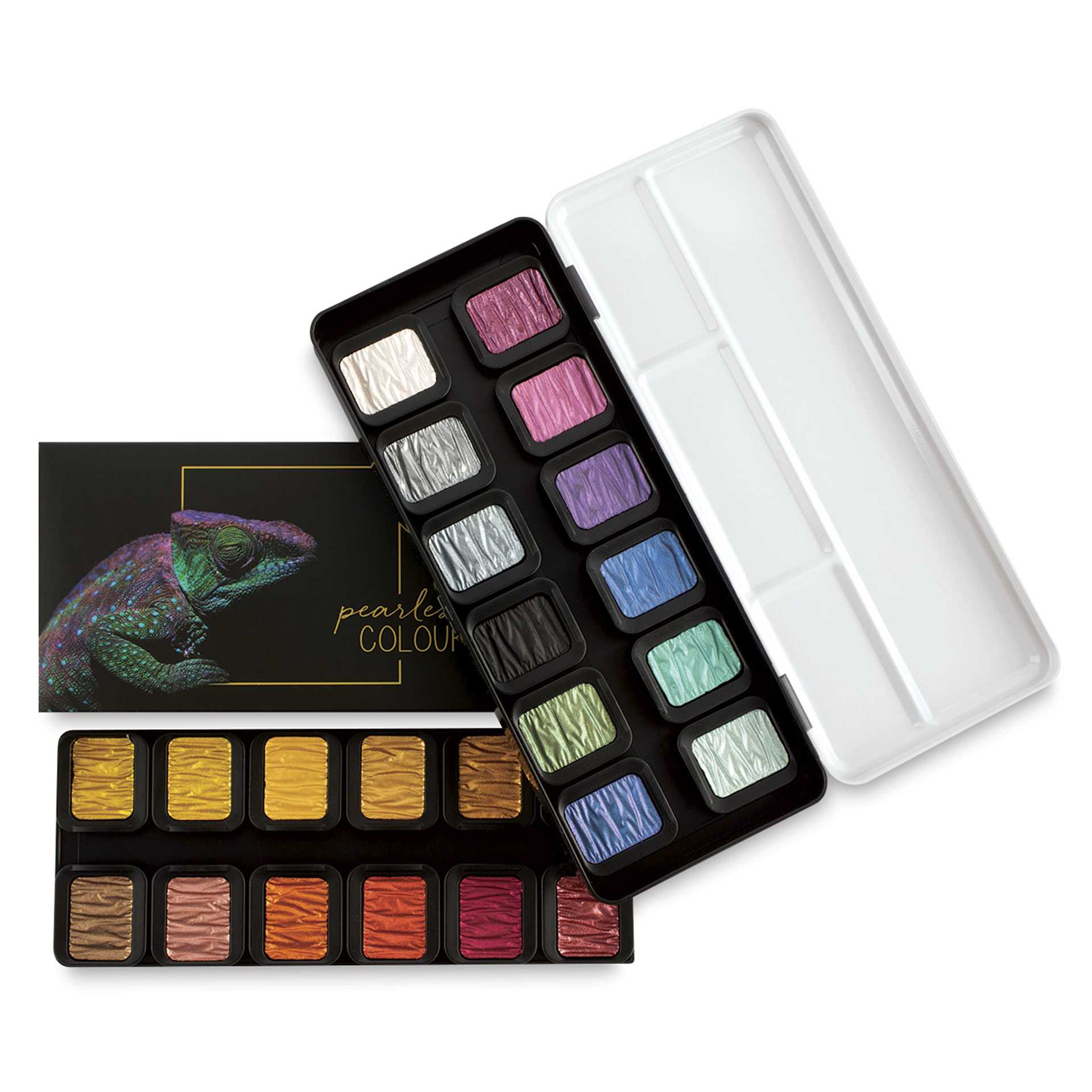 Finetec Artist Mica Watercolor - Pearlescent Set of 24, open packaging