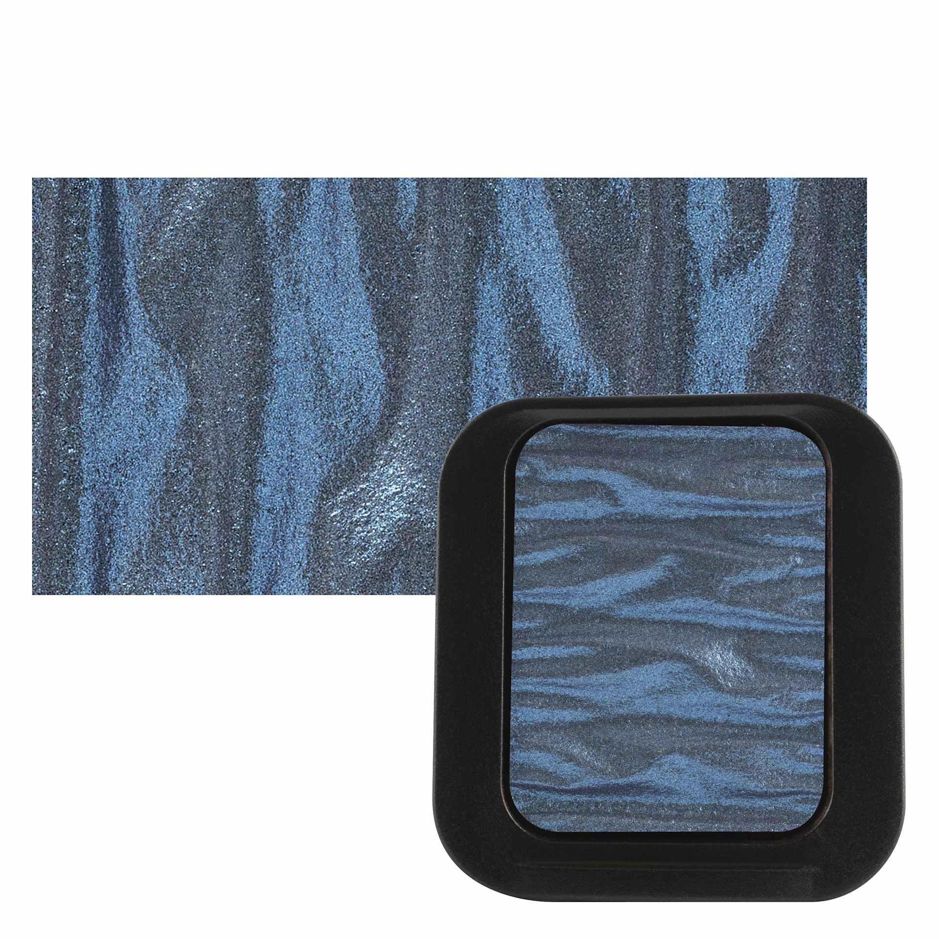 Finetec Artist Mica Watercolor - Sapphire Blue pan and swatch