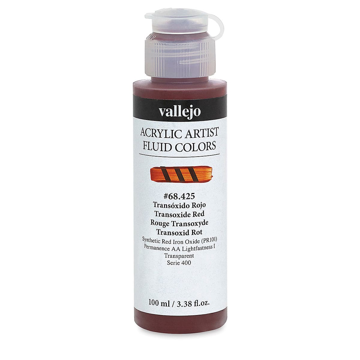 Vallejo Fluid Acrylic - Transoxide Red, 100 ml