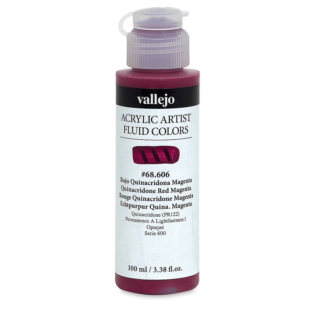 Vallejo Fluid Acrylic - Quinacridone Red Magenta, 100 ml