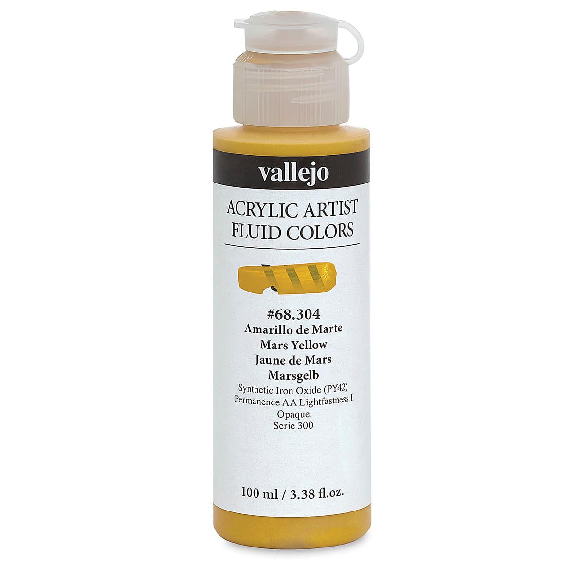 Vallejo Fluid Acrylic - Mars Yellow, 100 ml