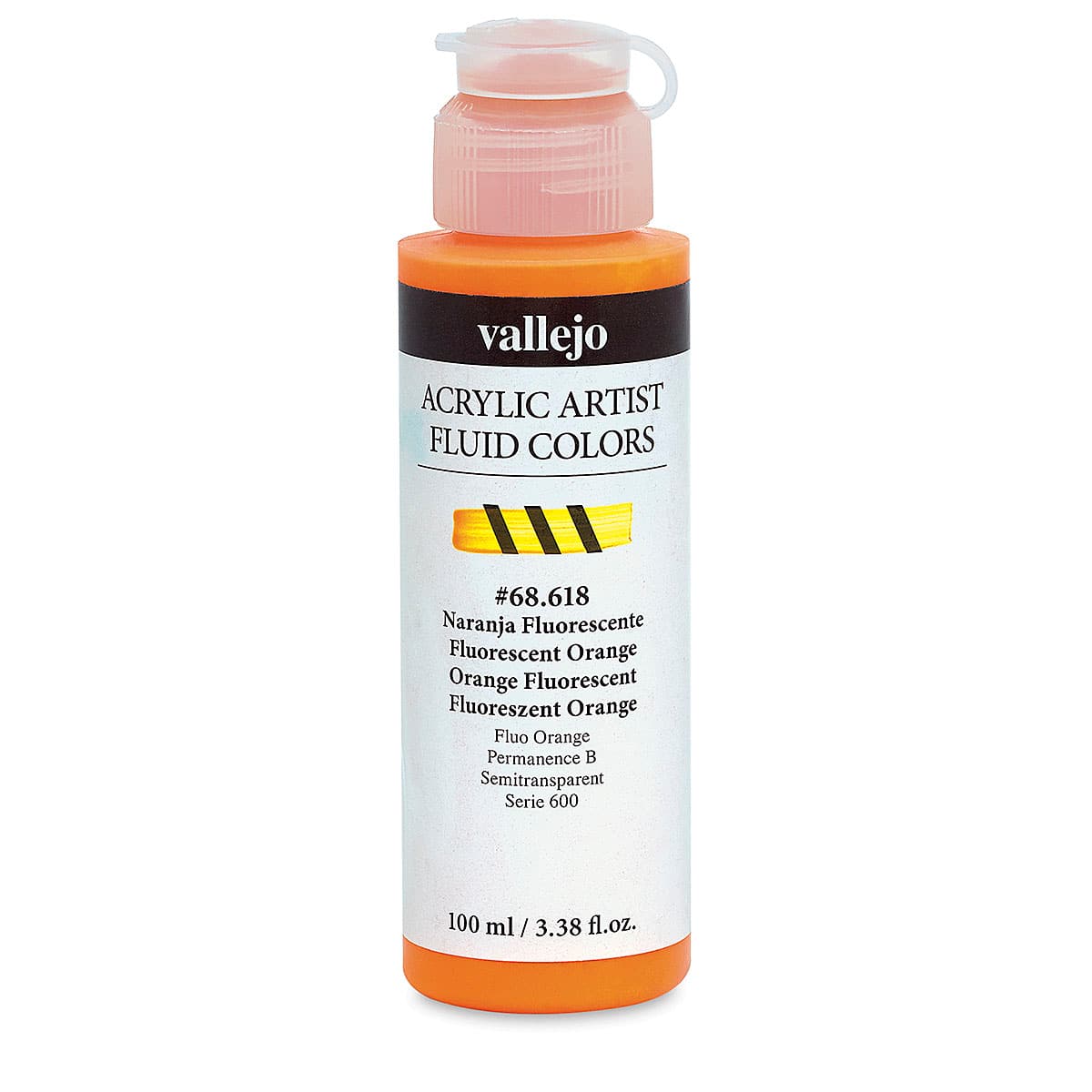 Vallejo Fluid Acrylic - Fluorescent Orange, 100 ml Vallejo Fluid Acrylic - Fluorescent Orange, 100 ml