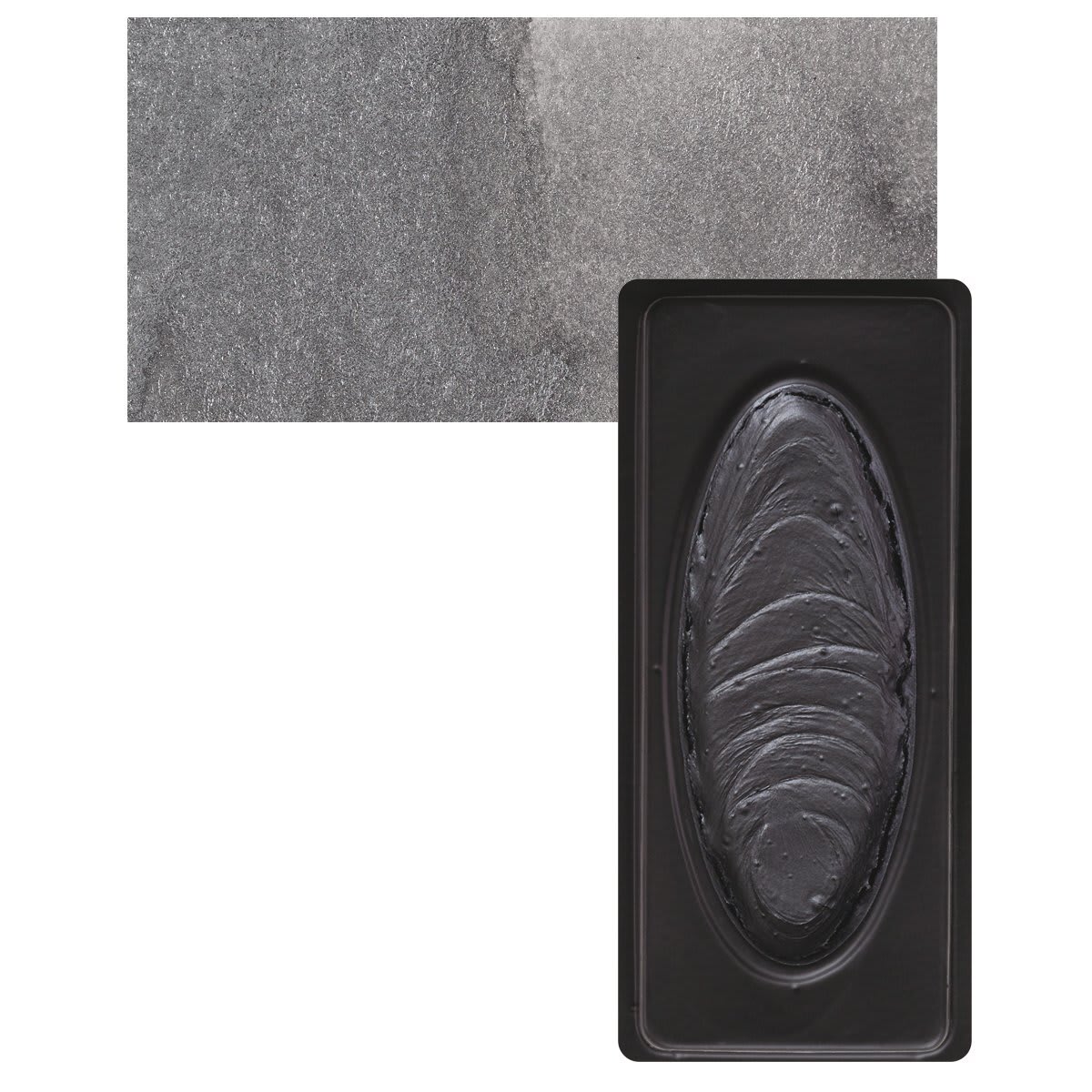 Richeson Collegiate Semi-Moist Metallic Watercolor - Pewter and swatch