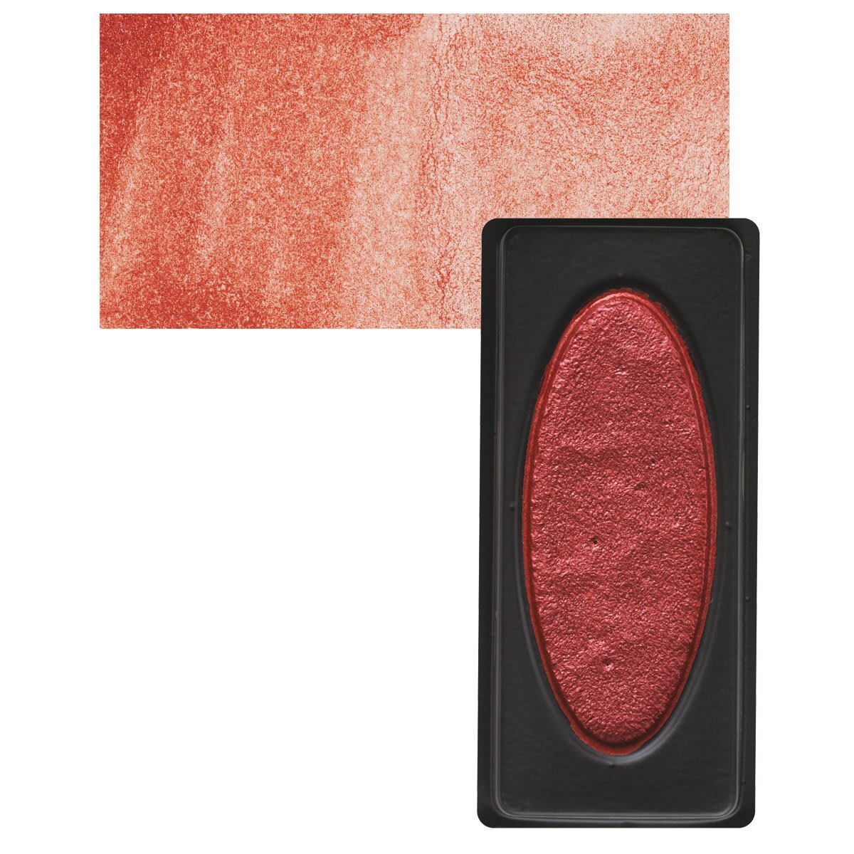 Richeson Collegiate Semi-Moist Metallic Watercolor - Red and swatch
