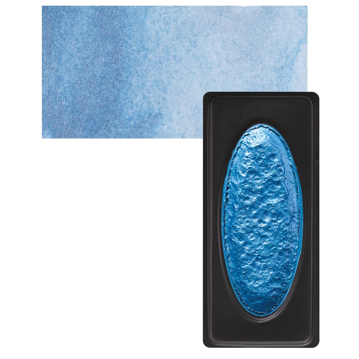 Richeson Collegiate Semi-Moist Metallic Watercolor - Blue and swatch