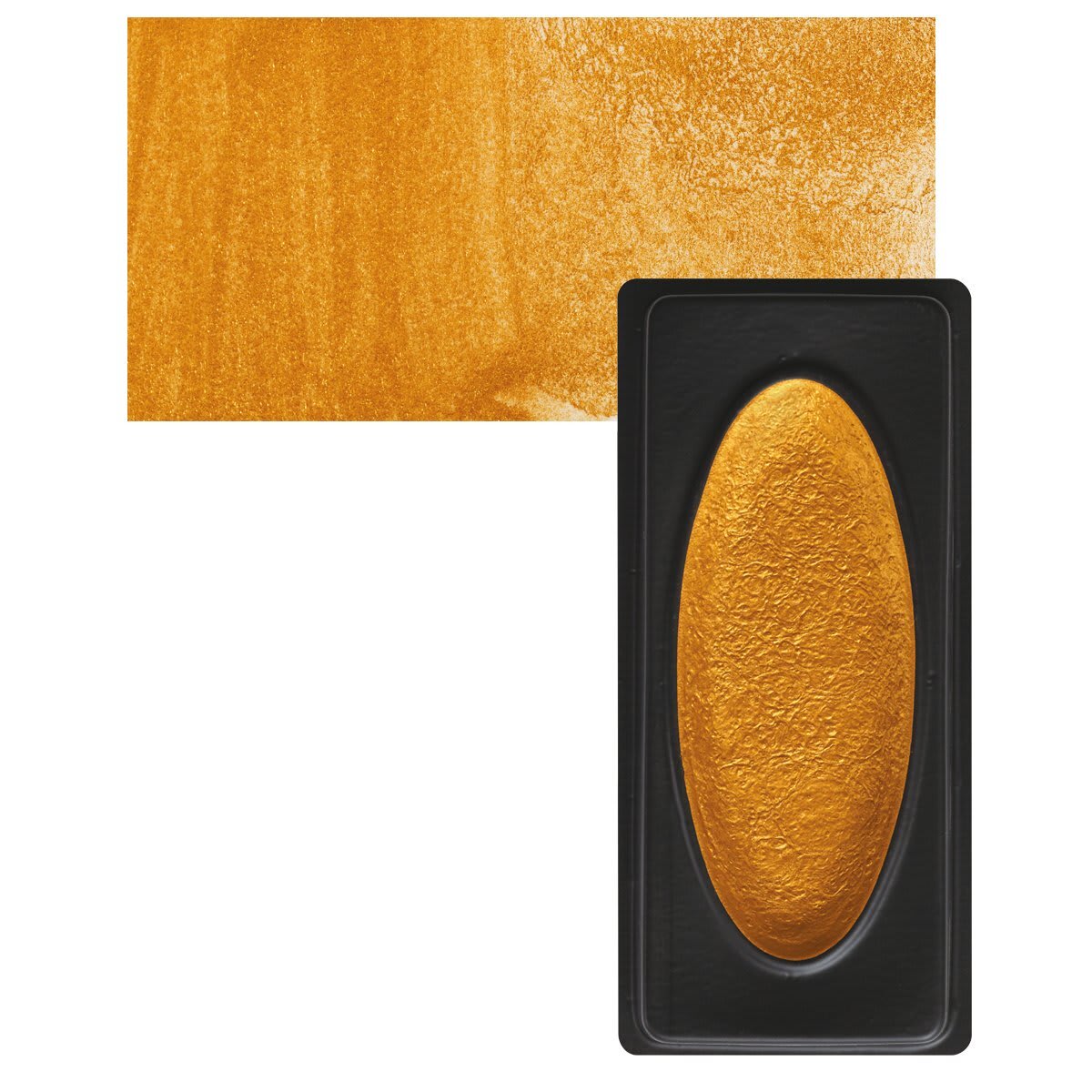 Richeson Collegiate Semi-Moist Metallic Watercolor - Gold Deep and swatch