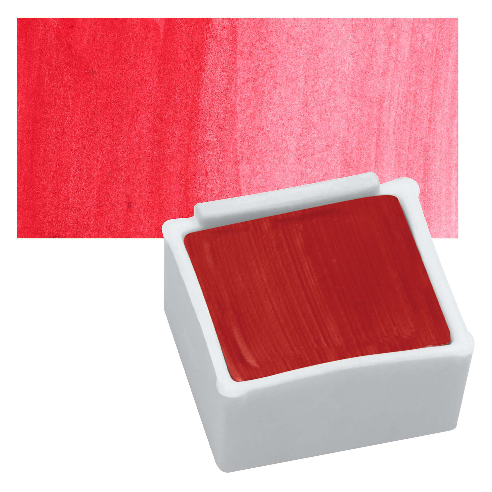 Derwent Inktense Paint Pan - Poppy Red pan and swatch