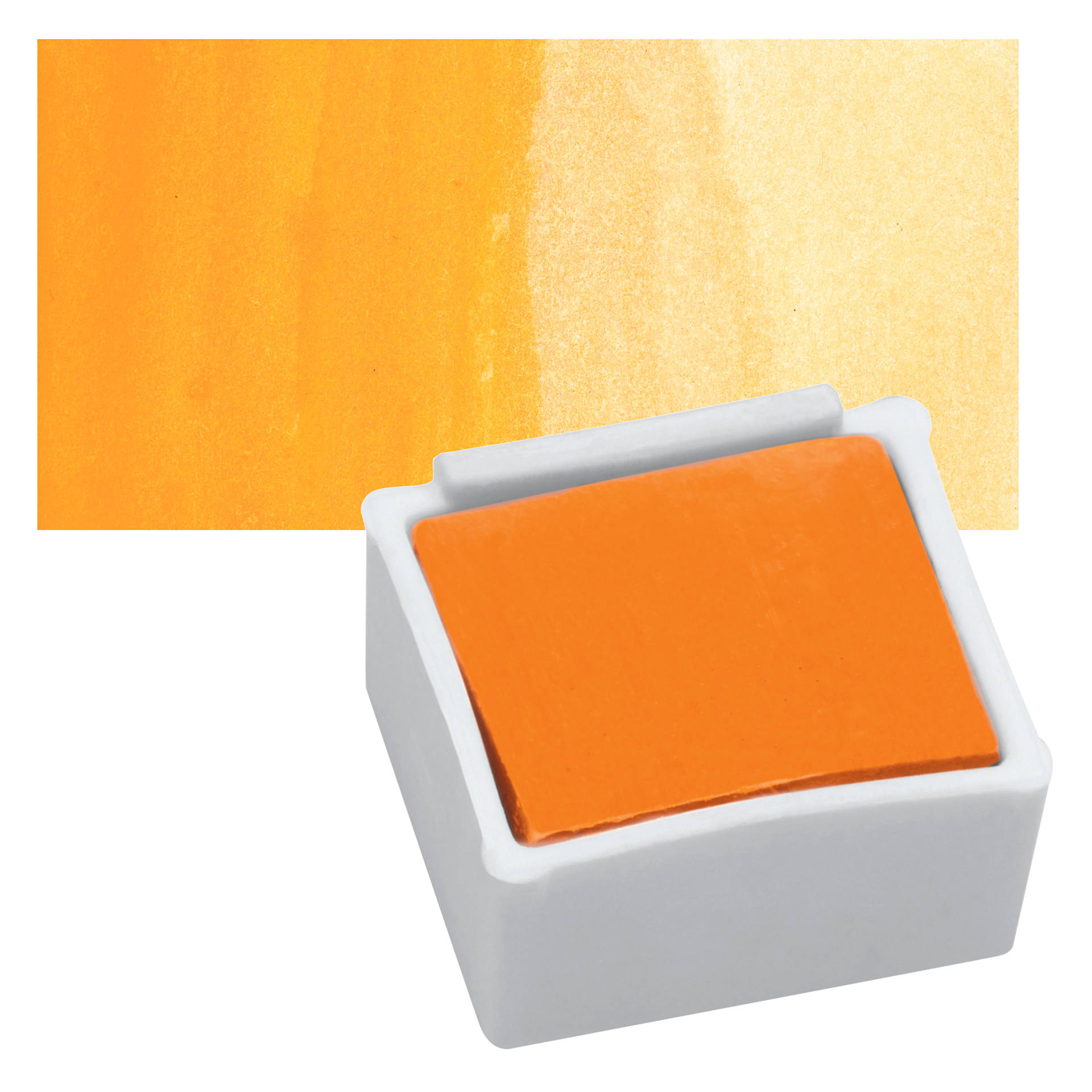 Derwent Inktense Paint Pan - Mango pan and swatch