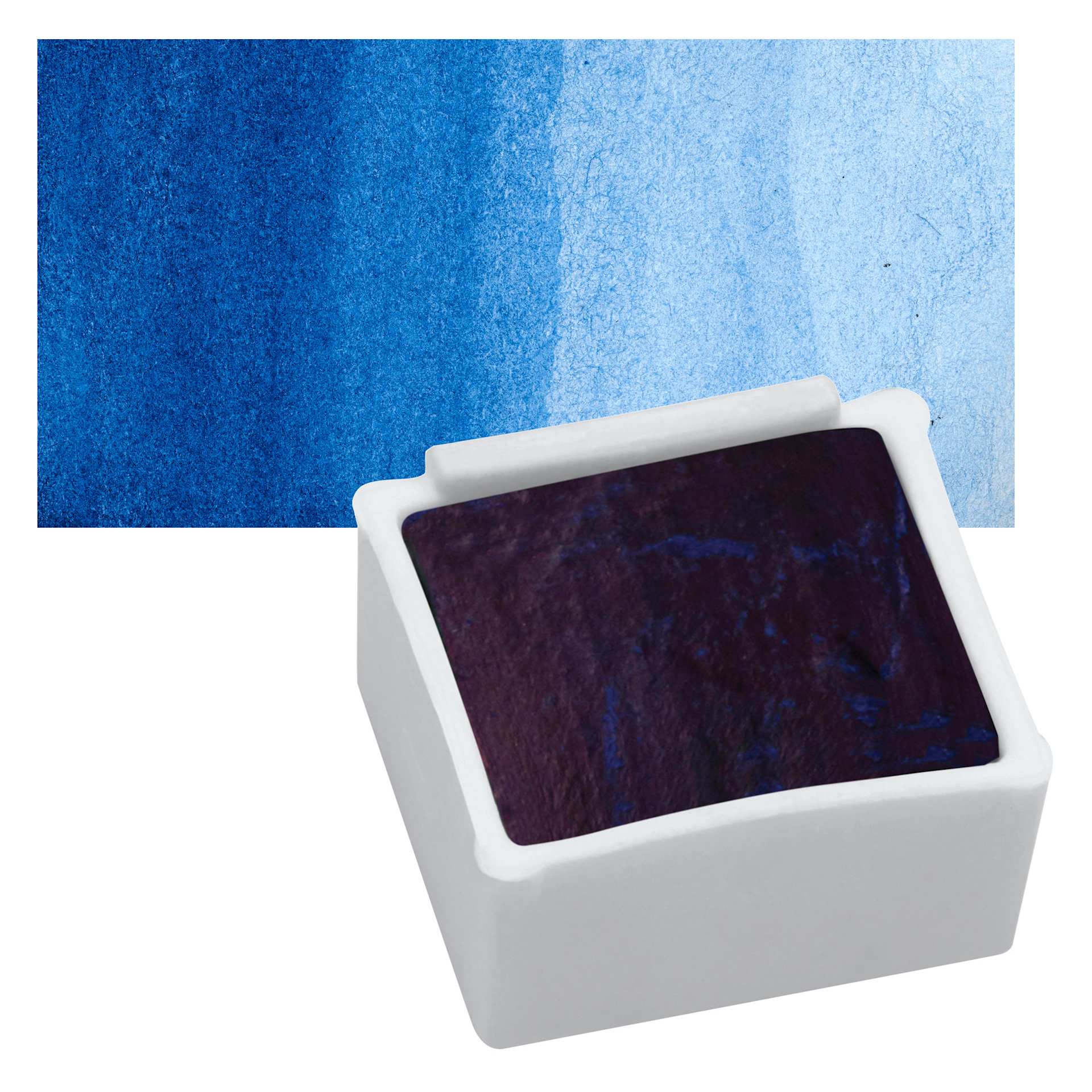 Derwent Inktense Paint Pan - Bright Blue pan and swatch