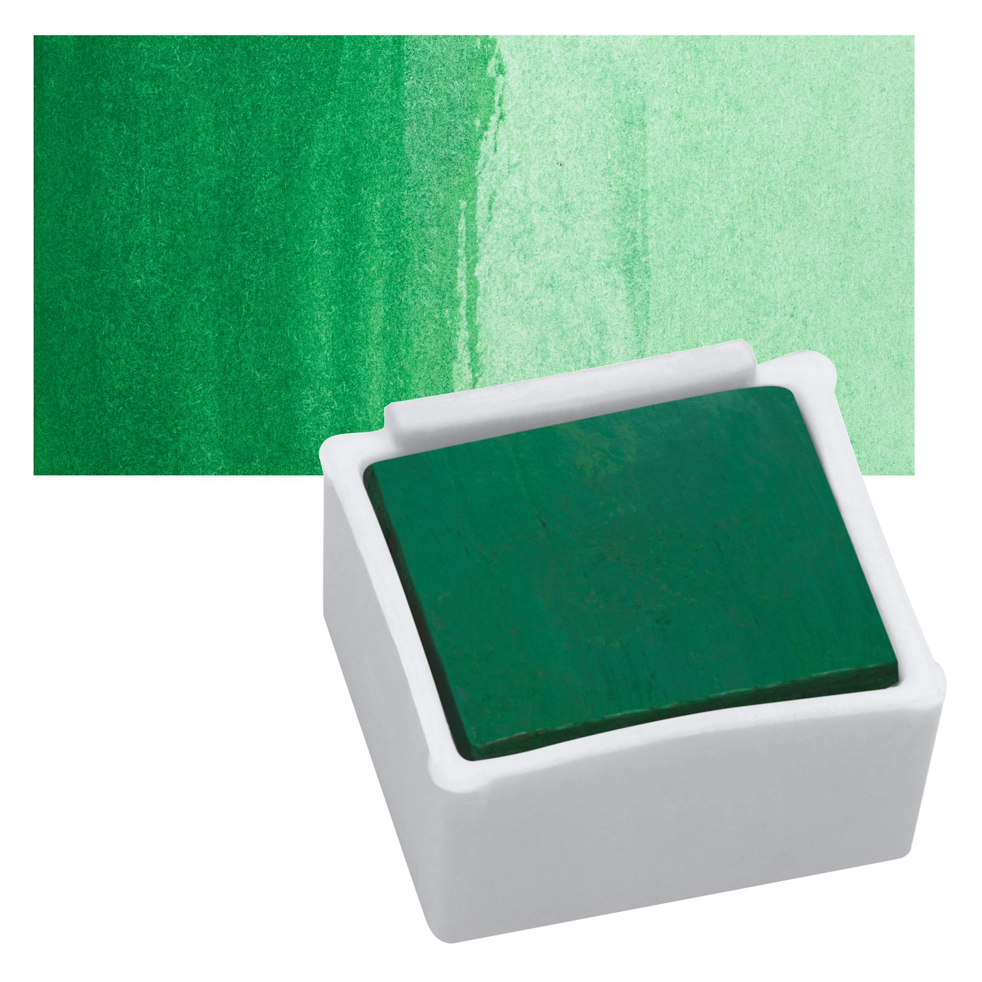 Derwent Inktense Paint Pan - Hooker's Green pan and swatch