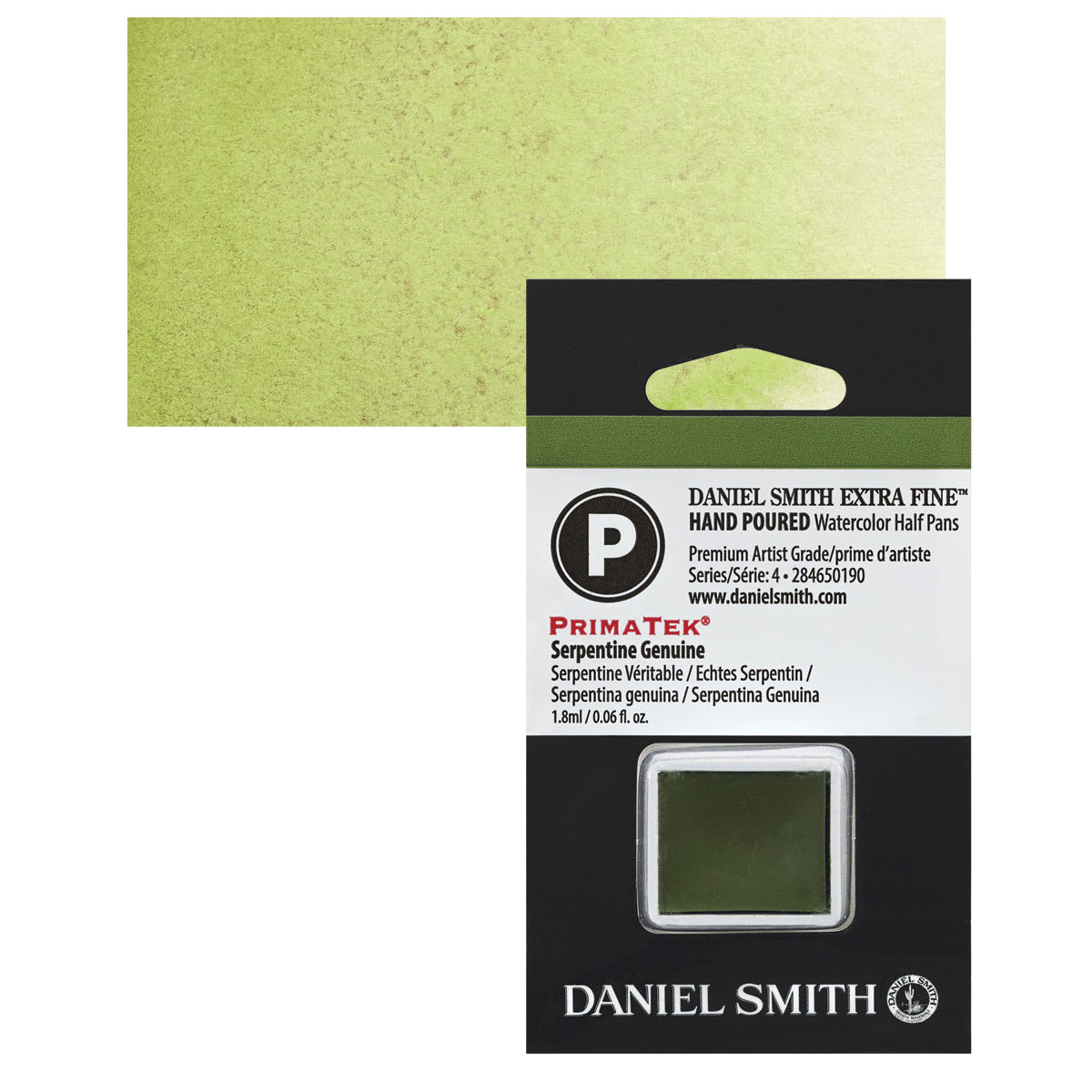 Daniel Smith Extra Fine Watercolor Half Pan - Serpentine Genuine and swatch