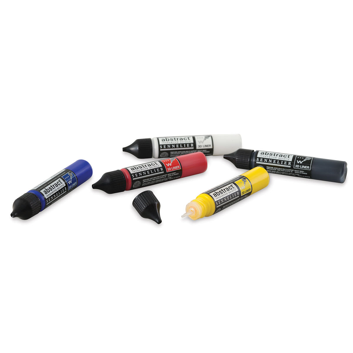 Sennelier Abstract 3D Liner - Components of Discovery Set shown with Yellow cap removed