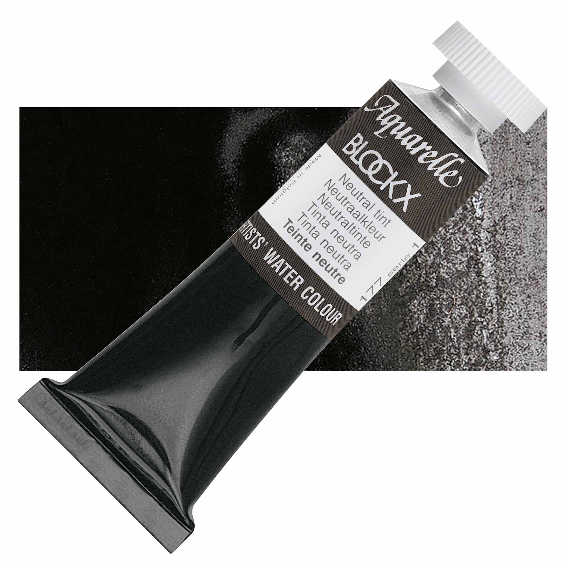 Blockx Artists' Watercolor - Neutral Tint, 15 ml tube and swatch