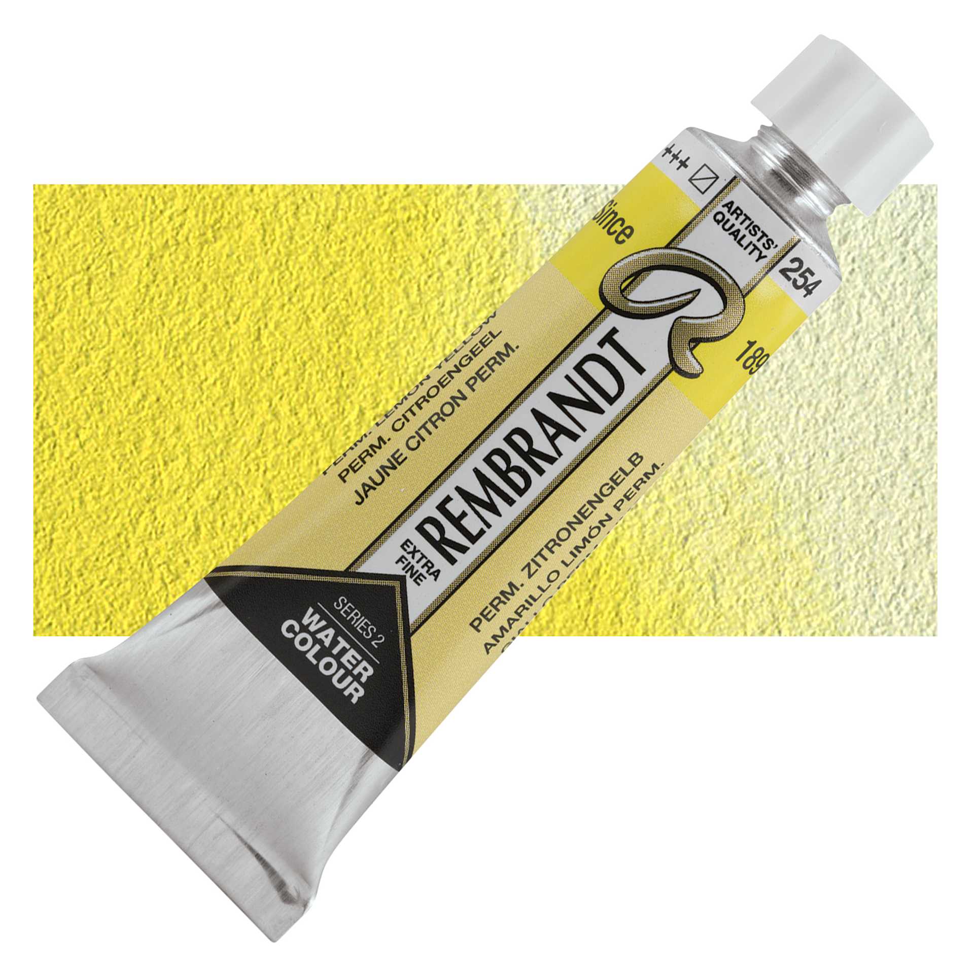 Rembrandt Artist Watercolor - Permanent Yellow Lemon, 10 ml tube and swatch