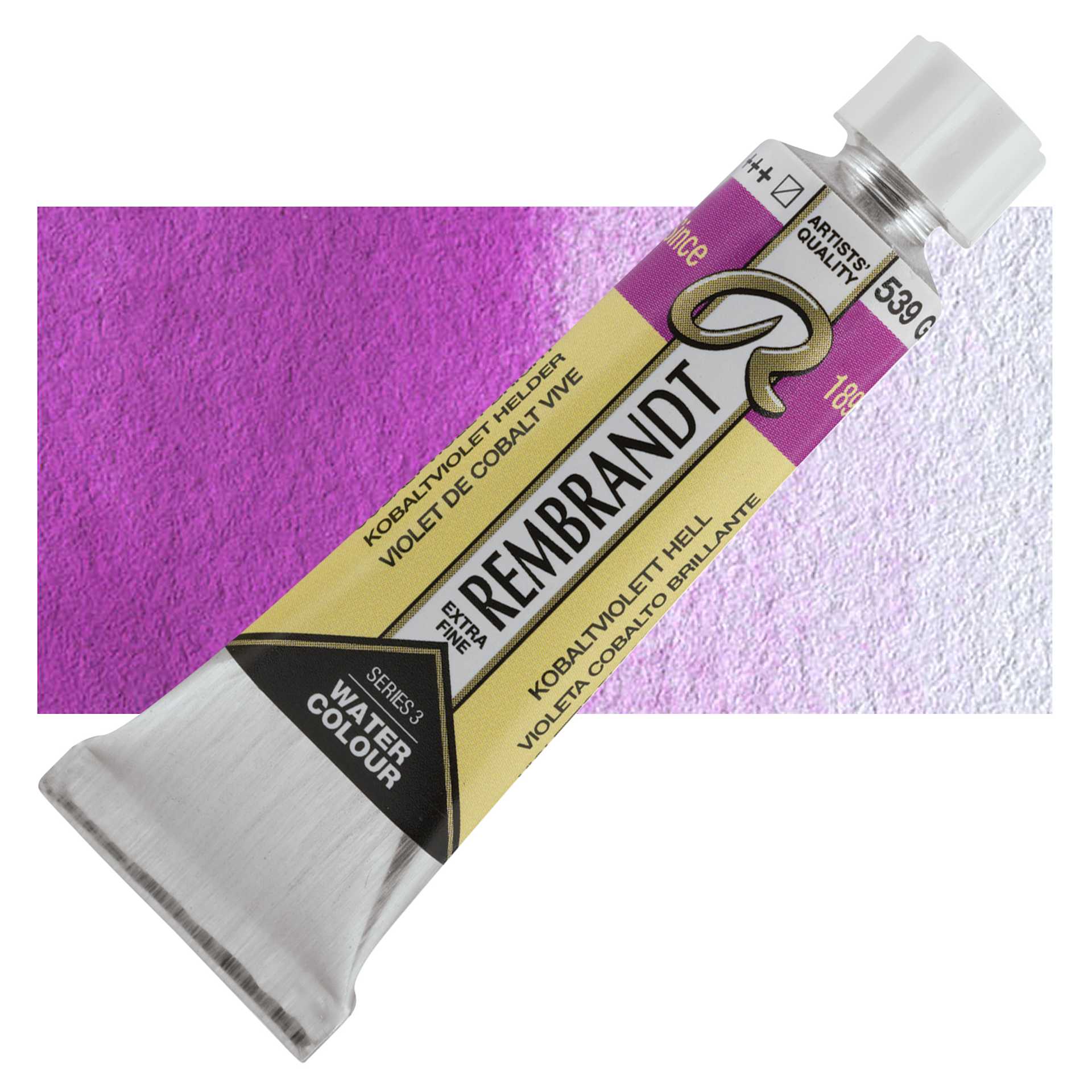 Rembrandt Artist Watercolor - Cobalt Violet, 10 ml tube and swatch