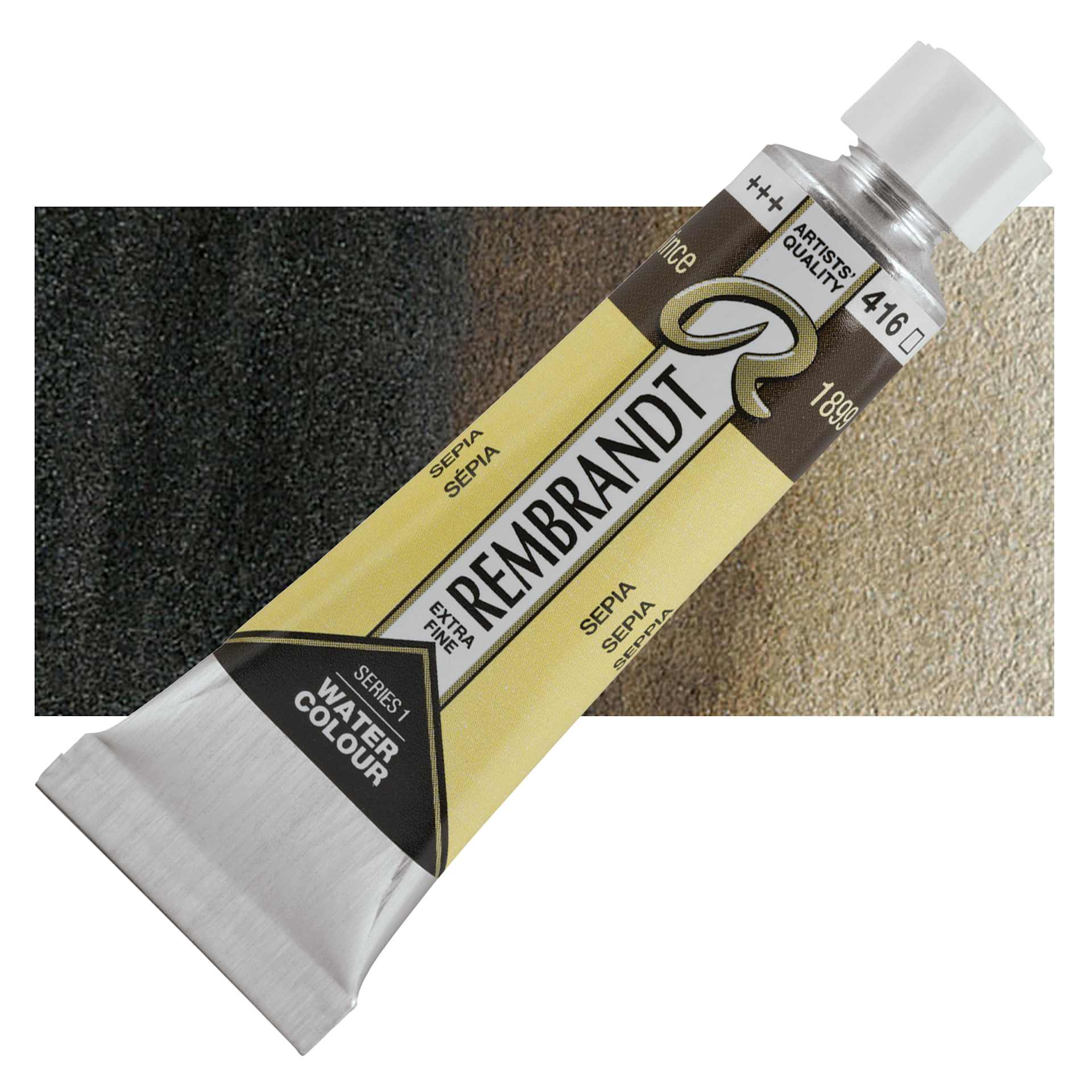 Rembrandt Artist Watercolor - Sepia, 10 ml tube and swatch