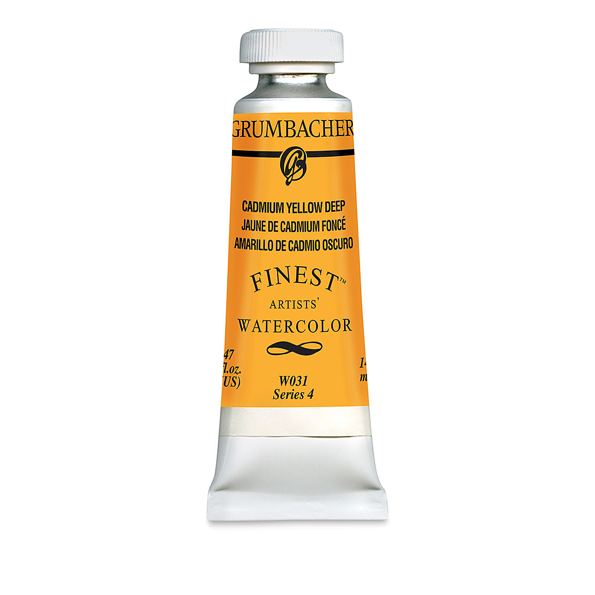 Grumbacher Finest Artists' Watercolor - Cadmium Yellow Deep, 14 ml tube
