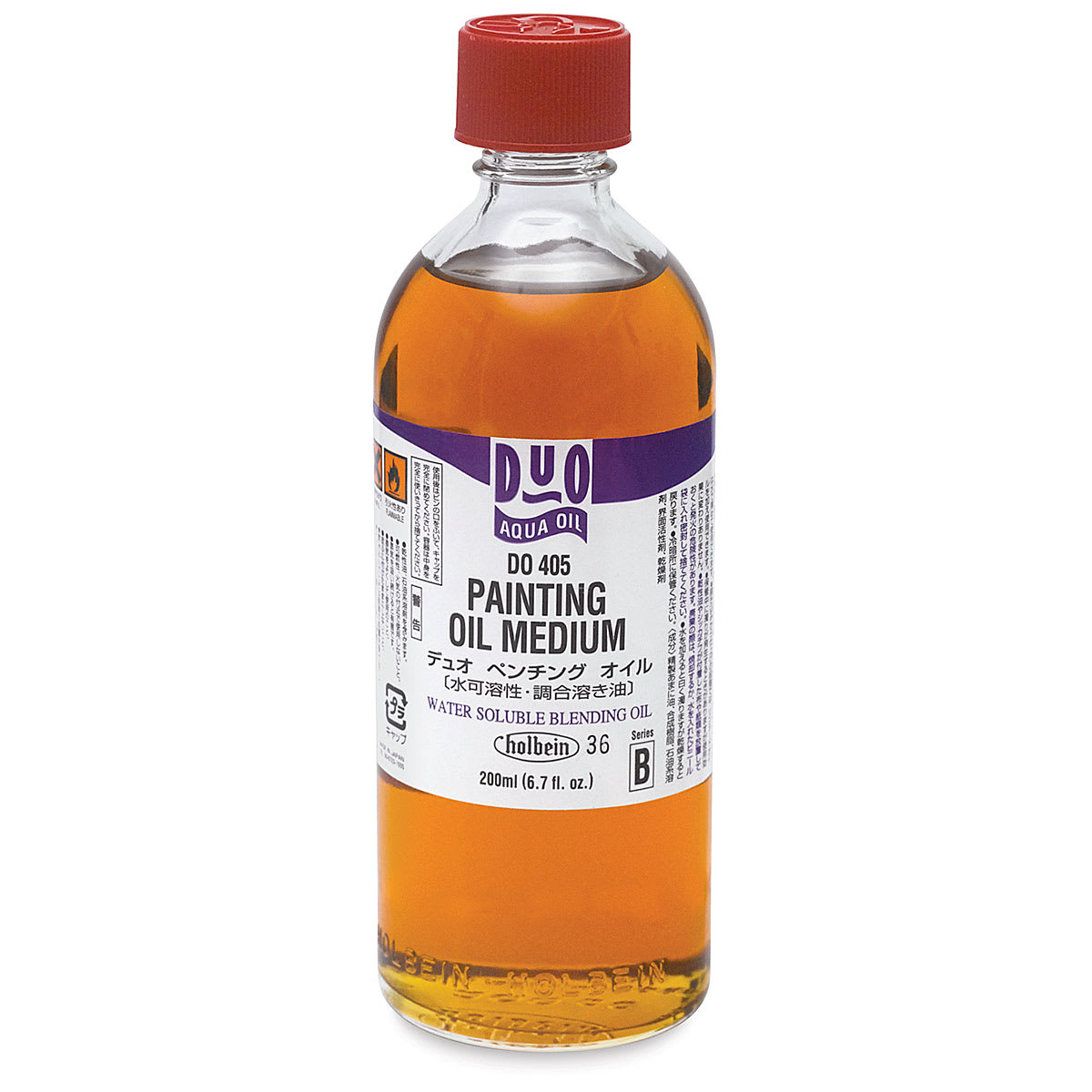 Holbein Duo Aqua Oil Painting Oil Medium - Front of 200 ml bottle