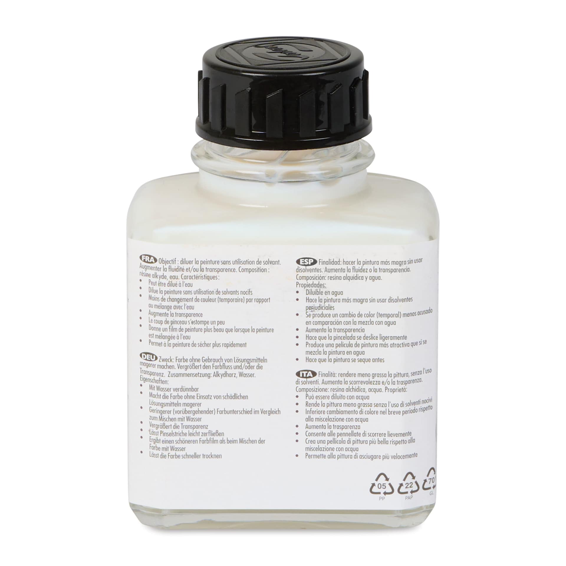 Cobra Water Mixable Solvent-Free Paint Thinner Medium - 75 ml back Cobra Water Mixable Solvent-Free Paint Thinner Medium - 75 ml back