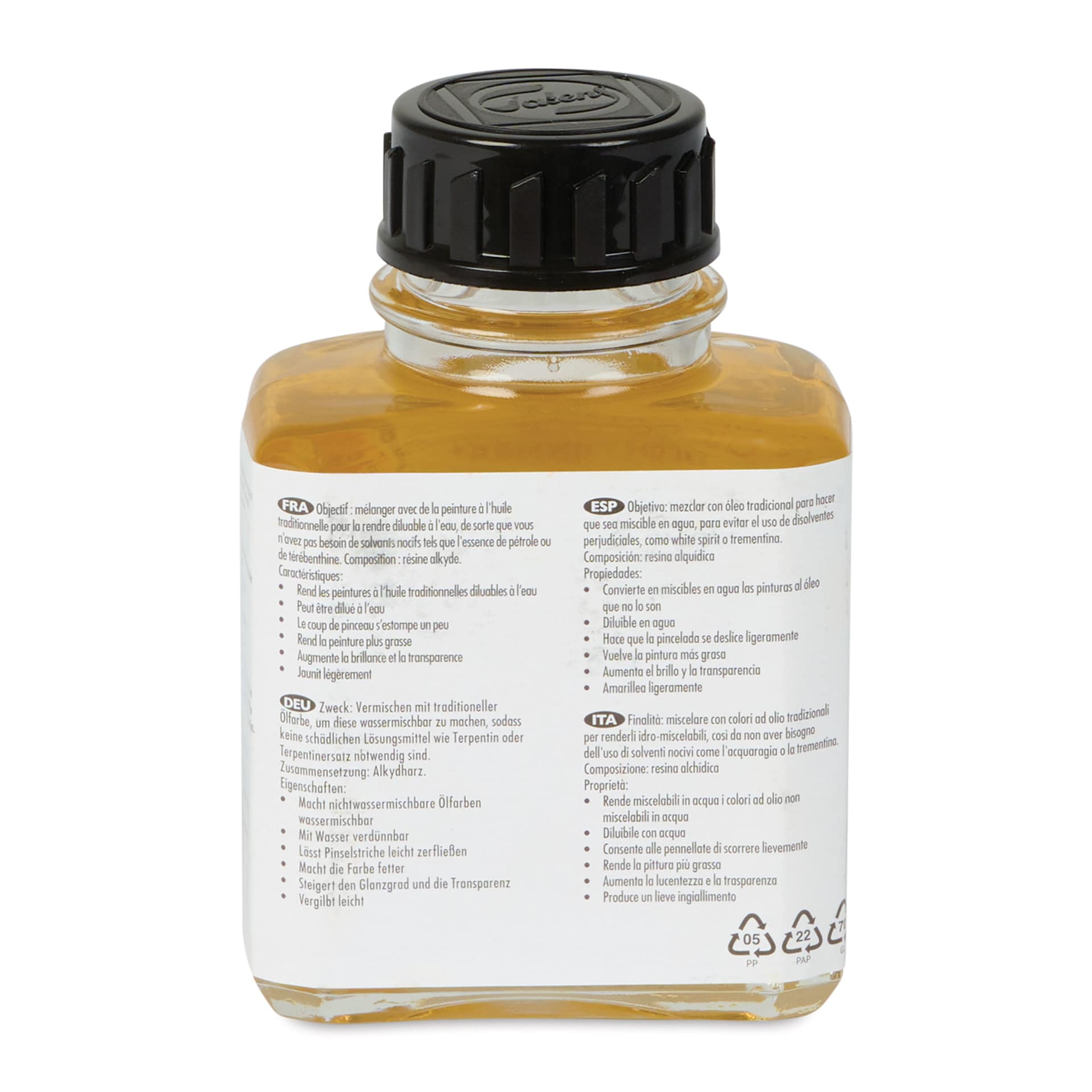 Cobra Water Mixable Oil Medium Mix - 75 ml back of bottle Cobra Water Mixable Oil Medium Mix - 75 ml back of bottle