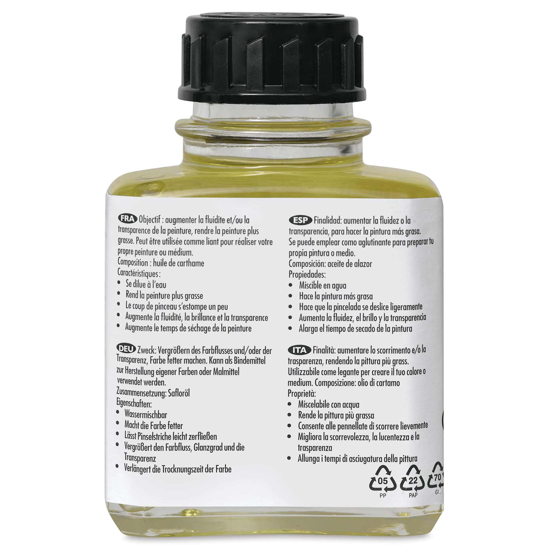 Cobra Water Mixable Safflower Oil Medium - 75 ml (2.5 oz) back Cobra Water Mixable Safflower Oil Medium - 75 ml (2.5 oz) back
