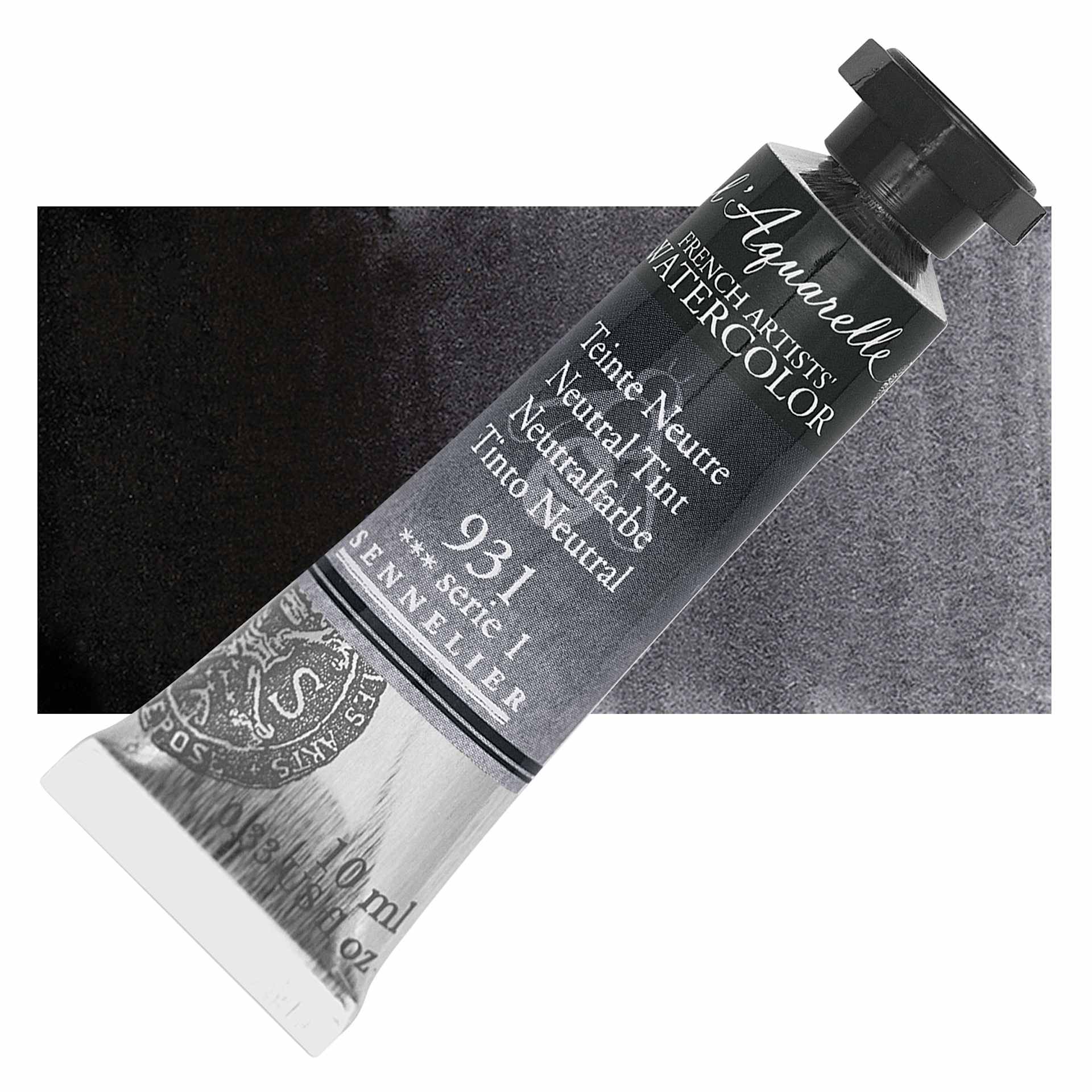 Sennelier French Artists' Watercolor - Neutral Tint, 10 ml, Tube and swatch